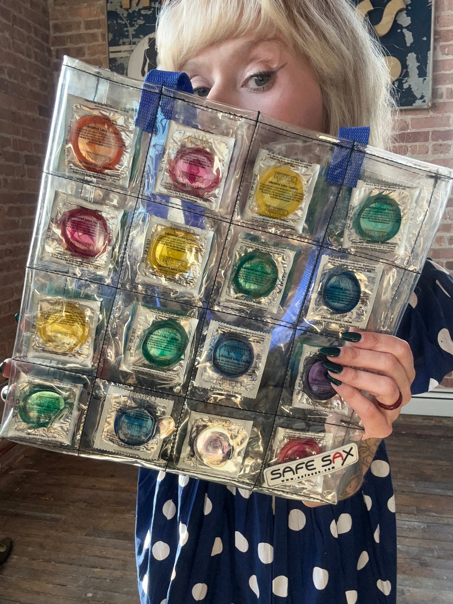 1991 Rare Collector's Edition "Safe Sax" Condom Vinyl Tote Bag