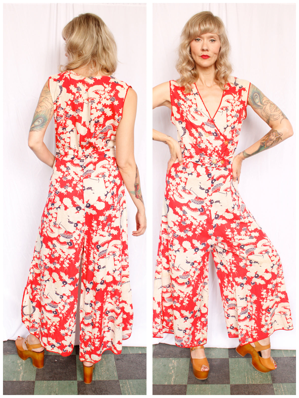 1920s Summer on the Pacific Beach Pajamas - Medium