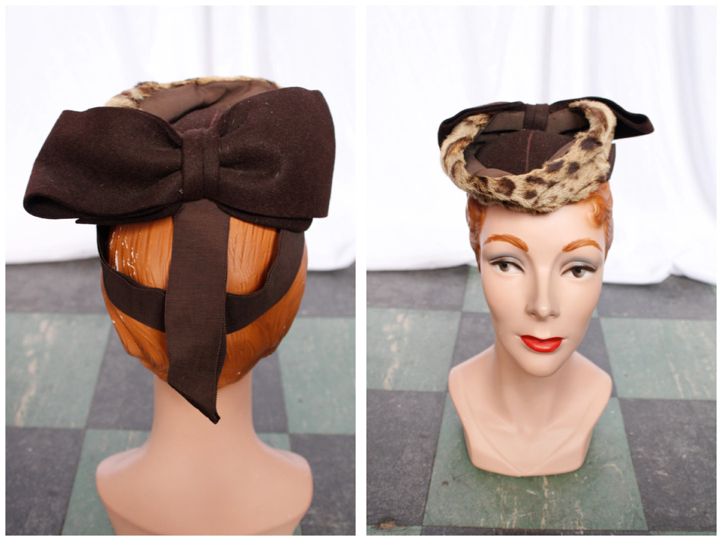 1930s Fur & Wool Tilt Hat