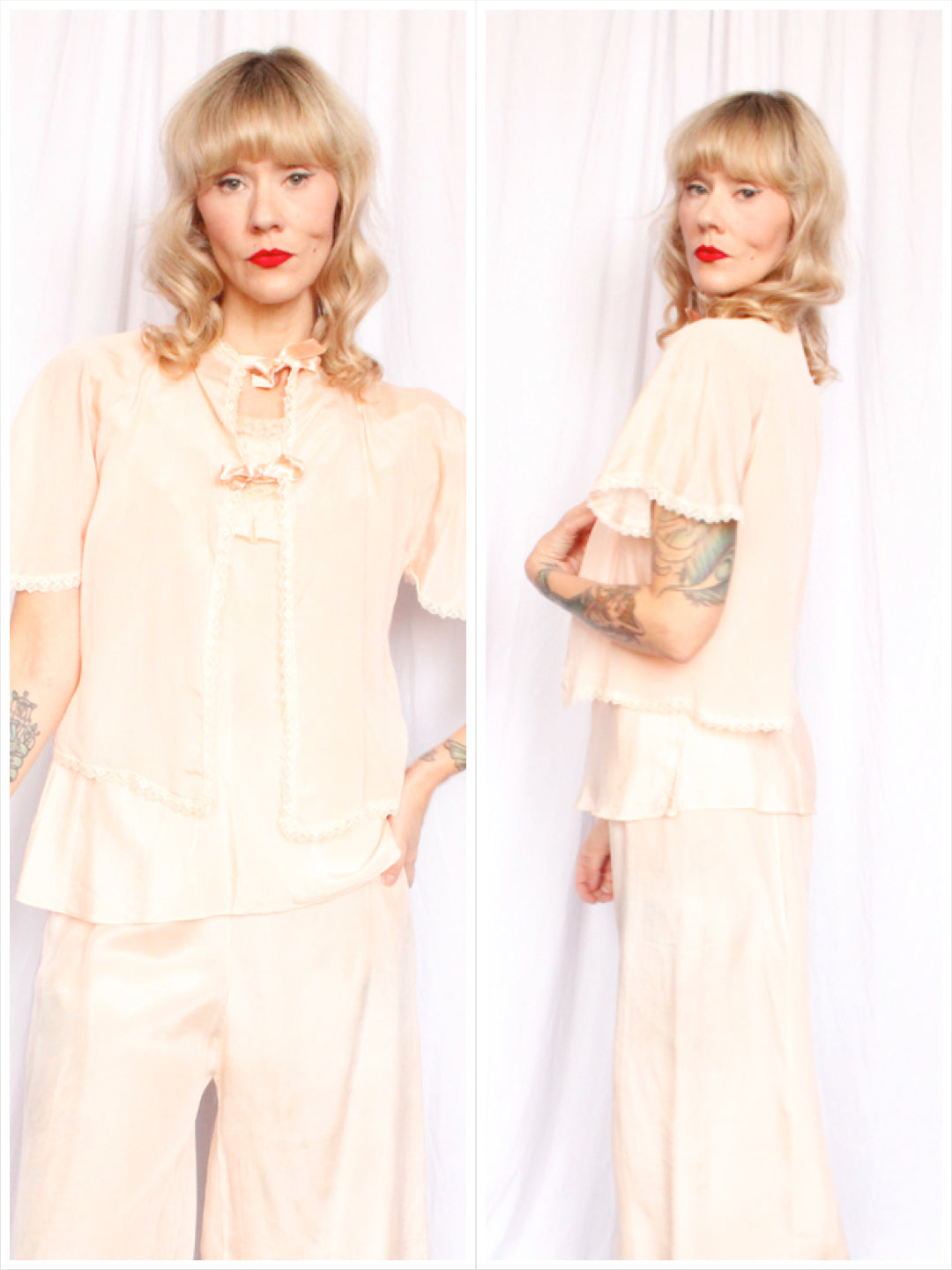 1930s Champagne Bed Jacket - Medium