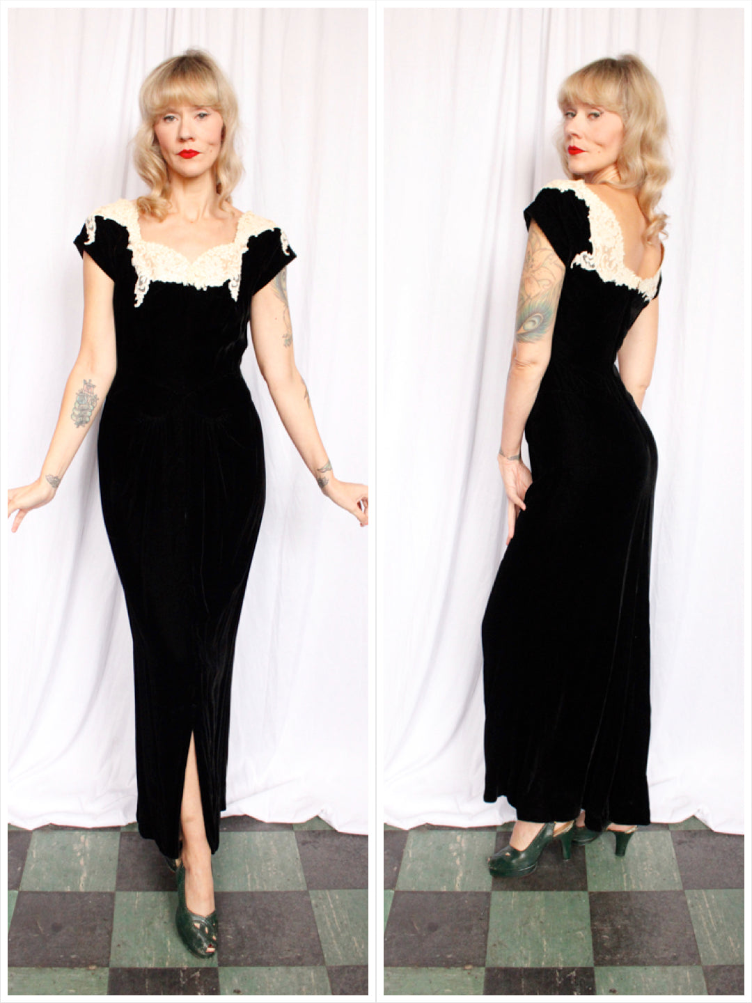 1940s Dorothy O'Hara Velvet Gown - S/M