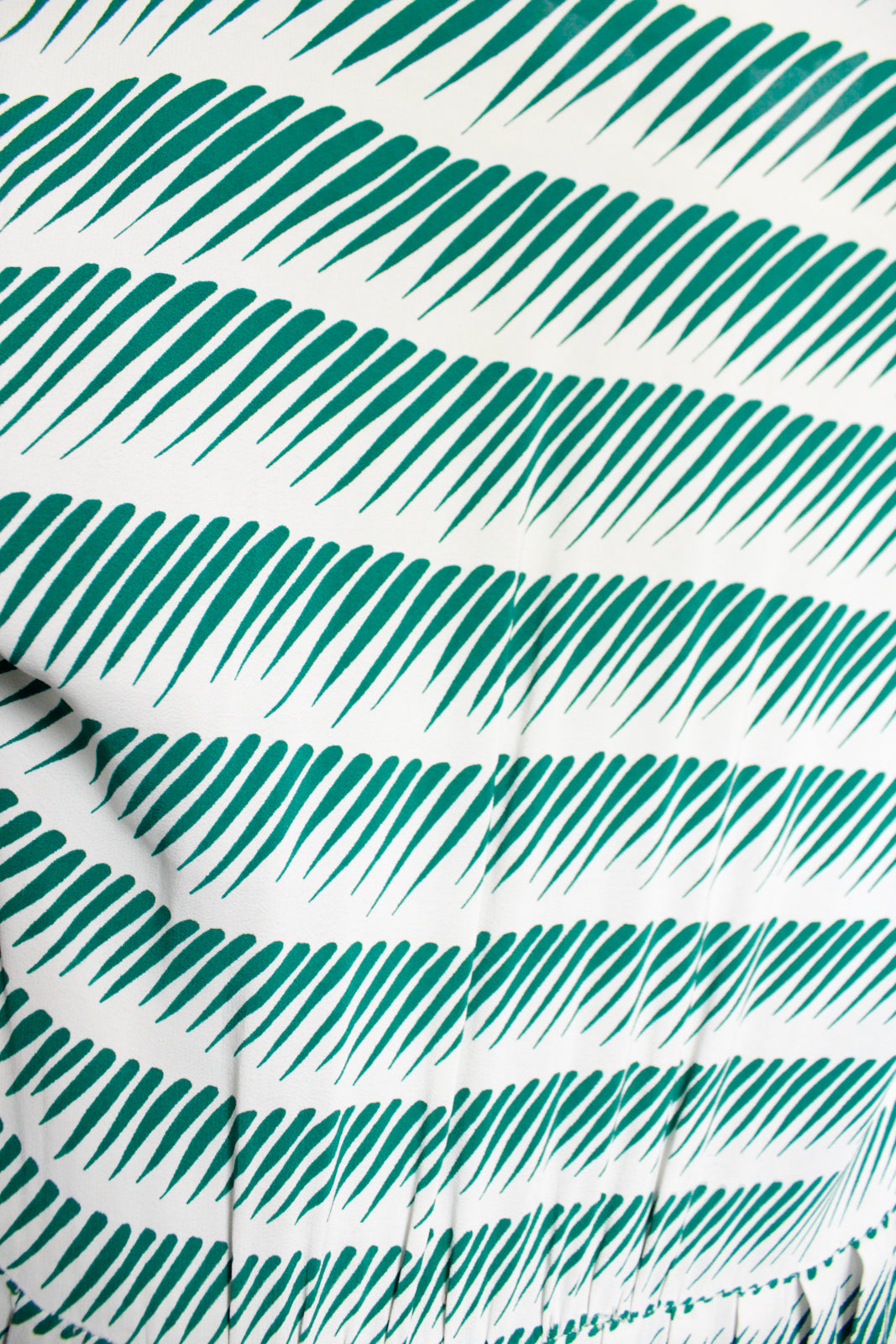 1940s Doris Dodson Green & White Stripe Dress - Small