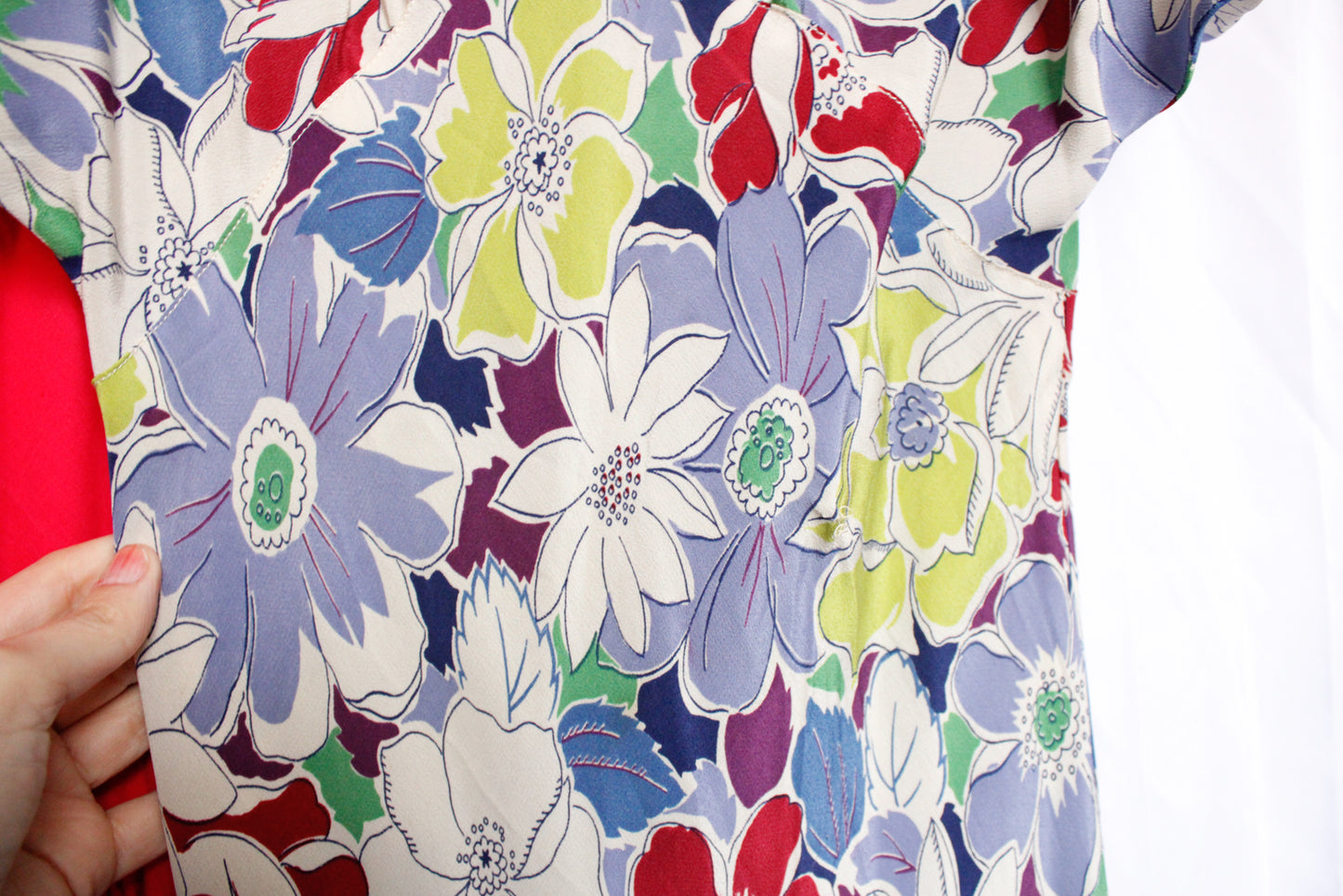 1930s Summer Floral Rayon Gown - S/M