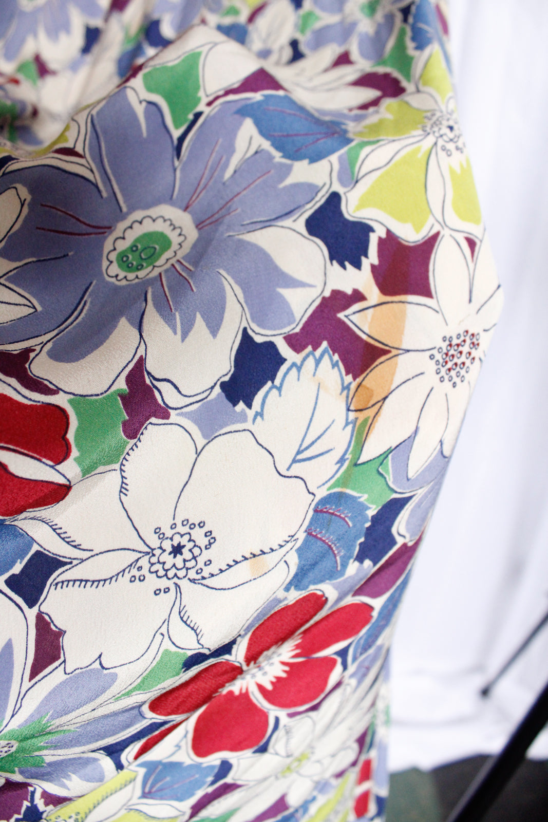 1930s Summer Floral Rayon Gown - S/M