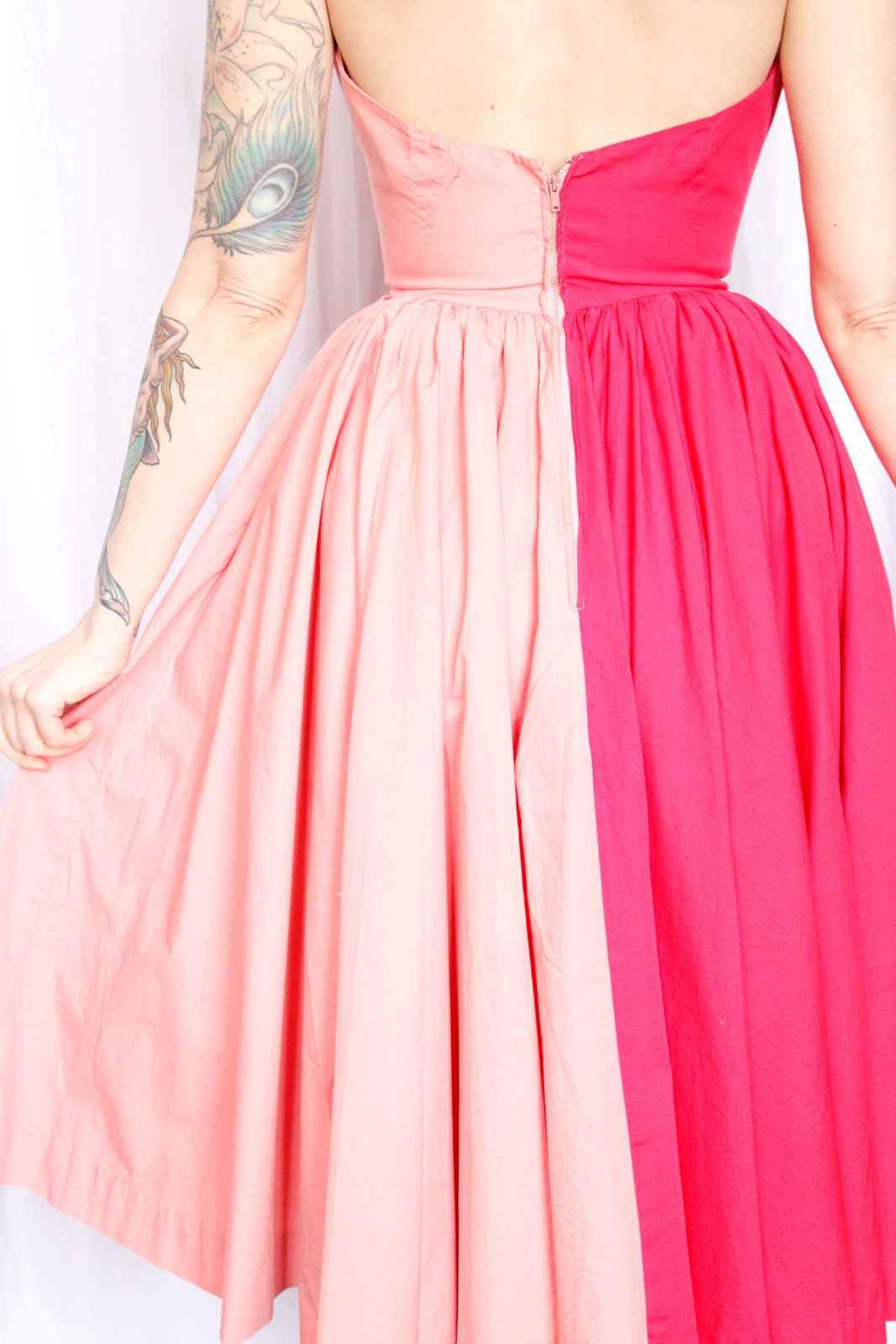 1950s Two Tone Anne Fogarty Halter Dress - Xsmall