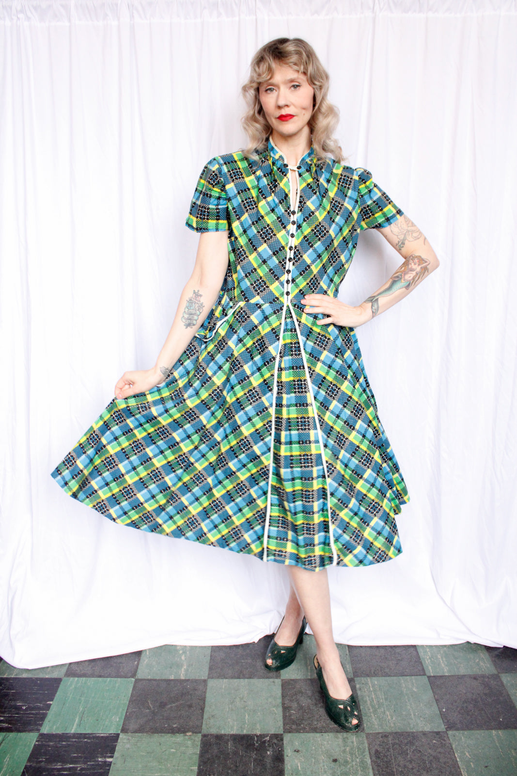 1950s Jules Canton Cotton Dress - Large