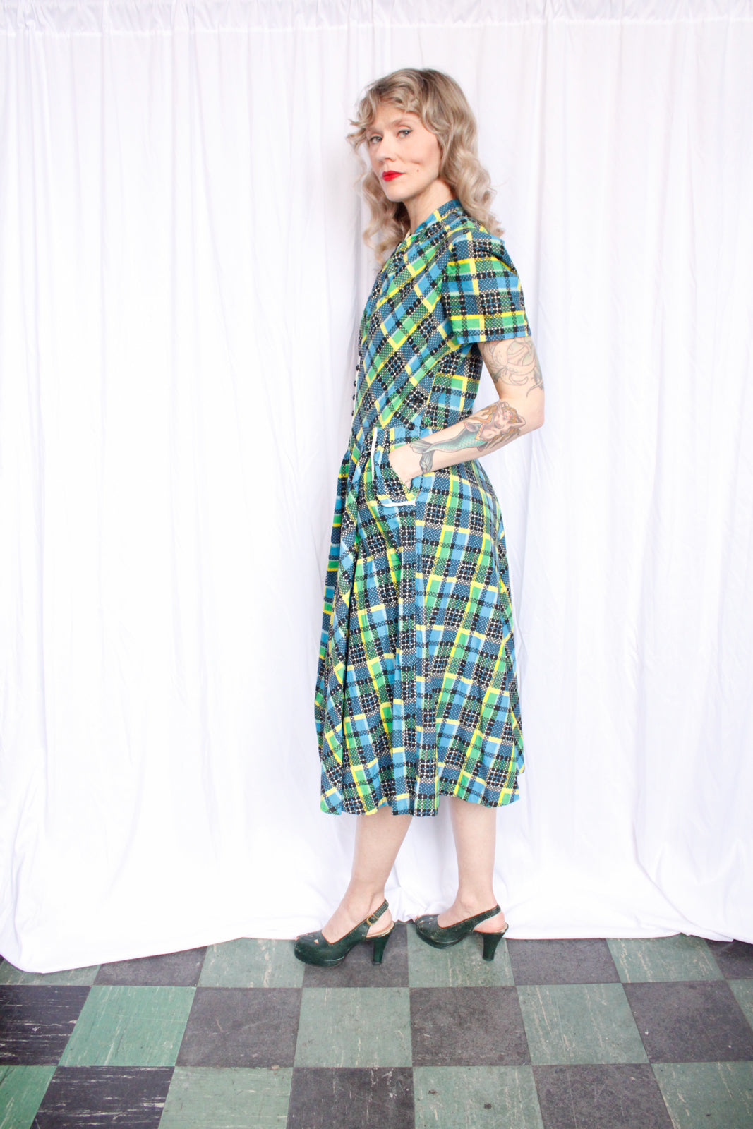 1950s Jules Canton Cotton Dress - Large