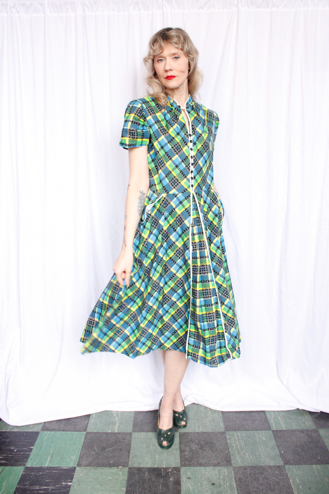1950s Jules Canton Cotton Dress - Large