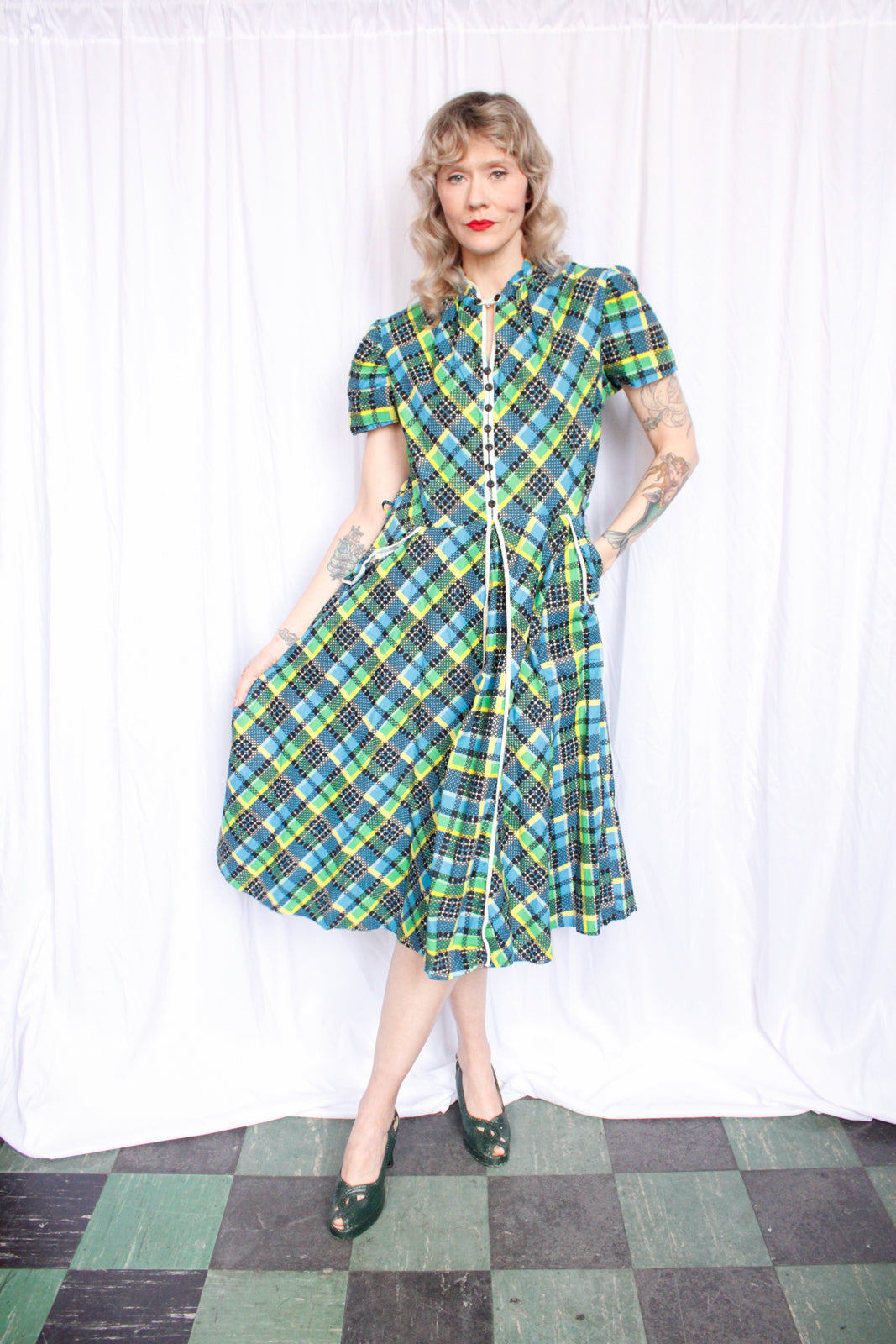 1950s Jules Canton Cotton Dress - Large