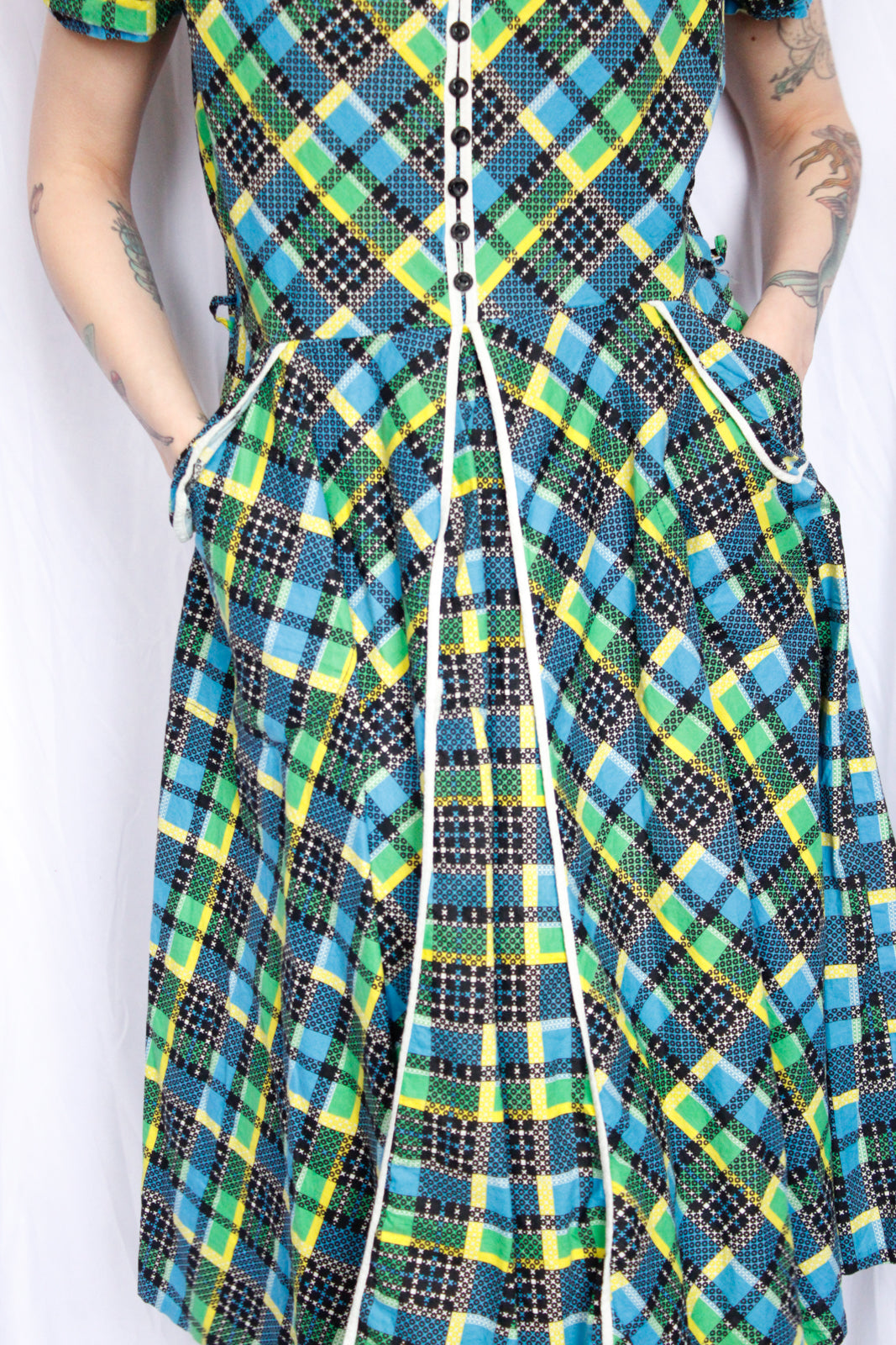 1950s Jules Canton Cotton Dress - Large