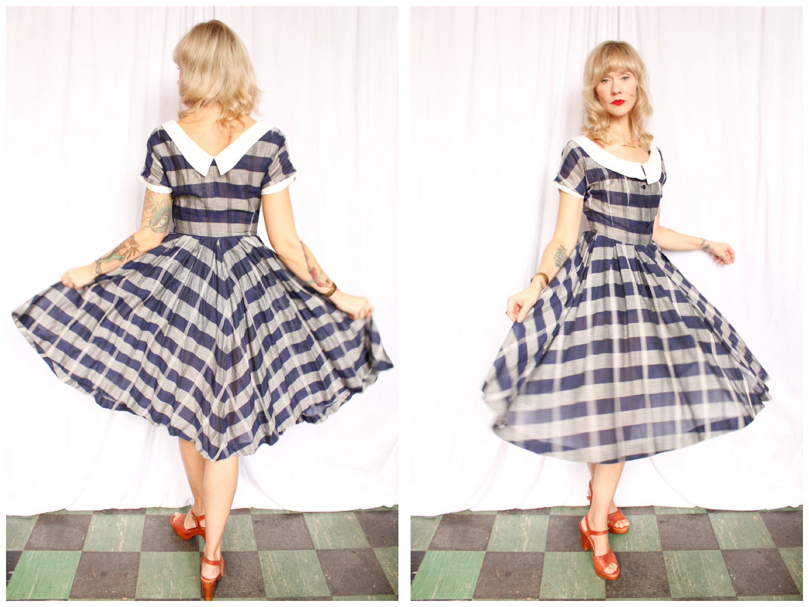 1950s Plaid Jonathan Logan Dress - Small