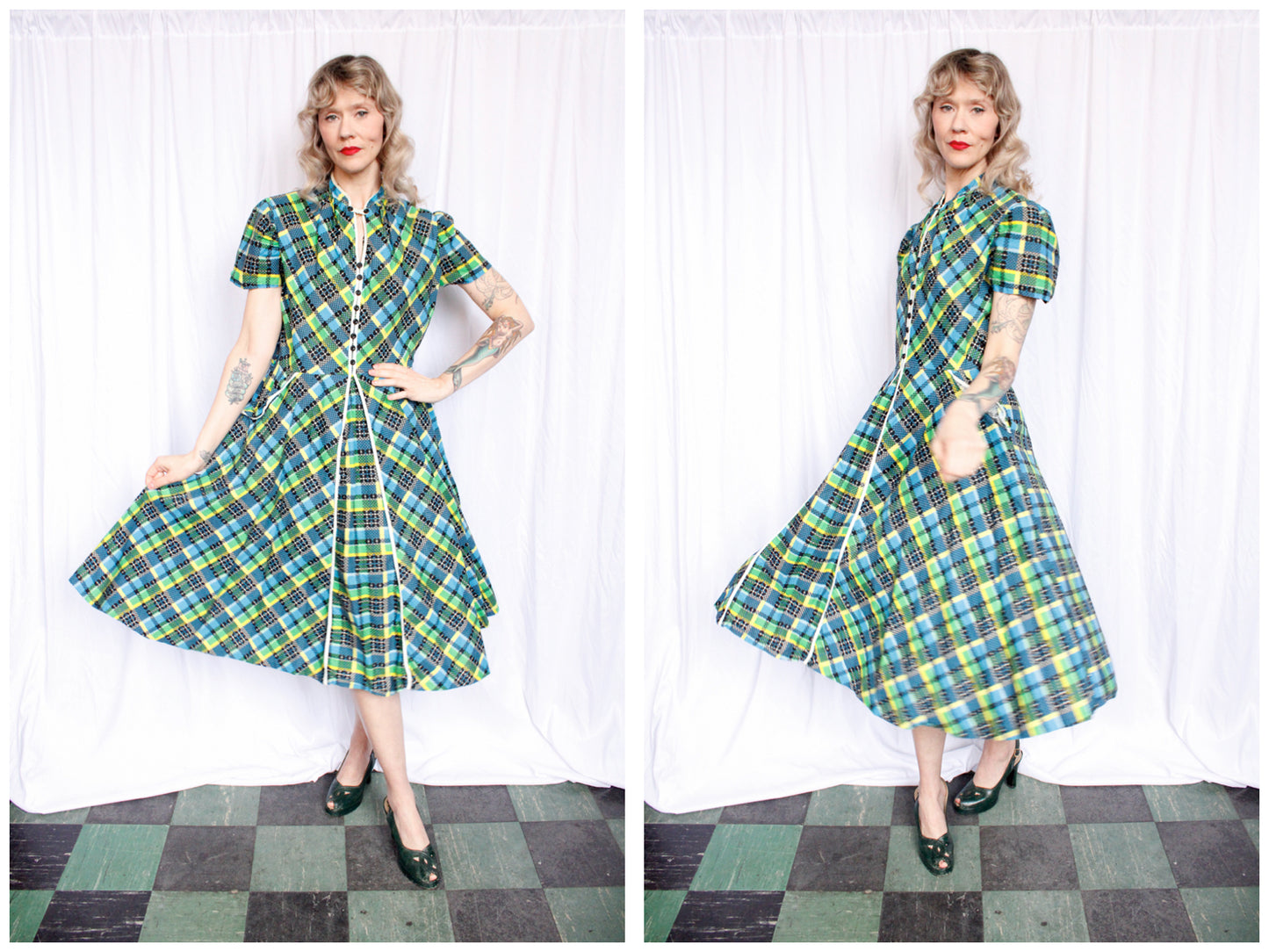 1950s Jules Canton Cotton Dress - Large