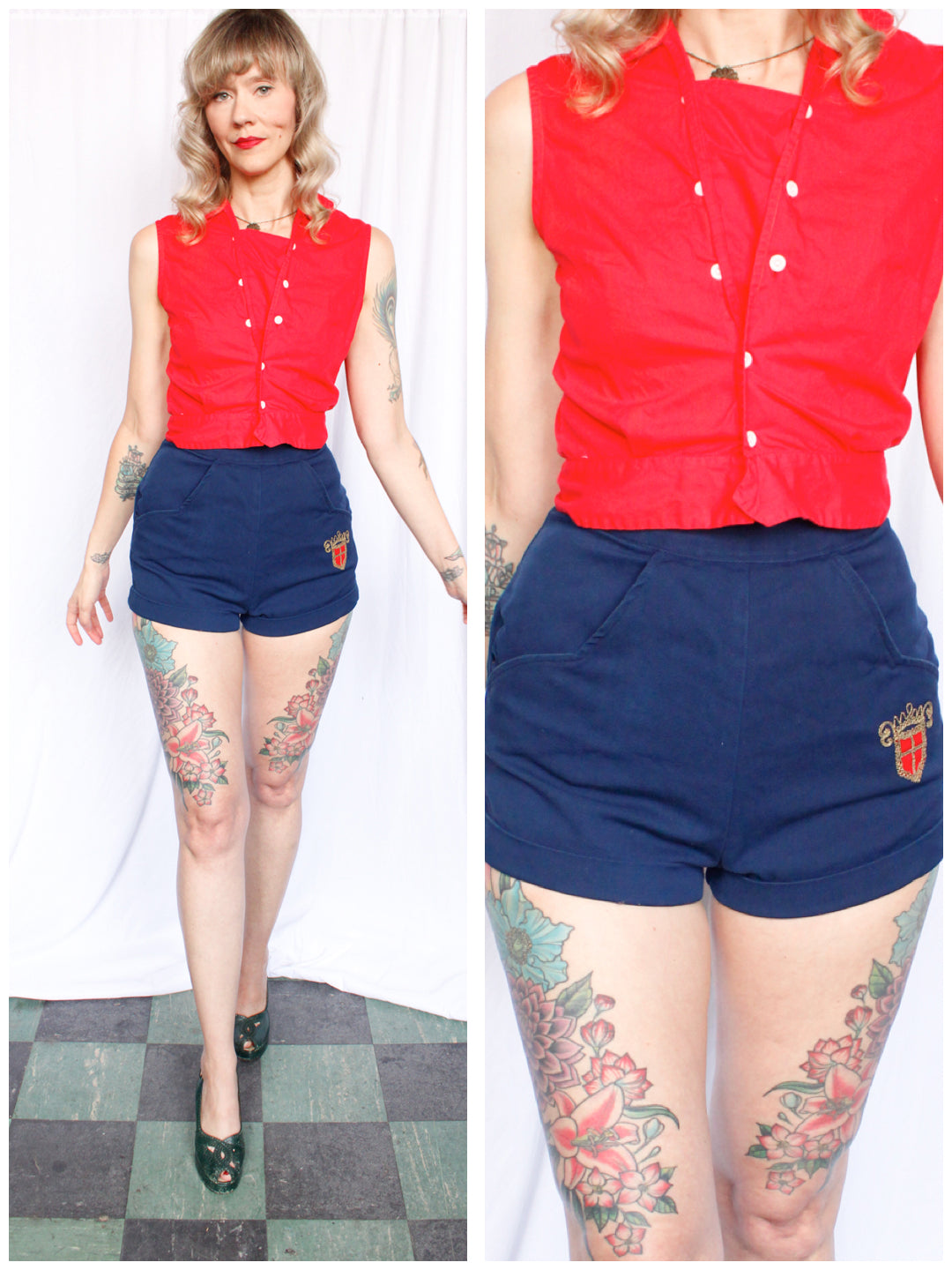 1950s Red Sanforized Cotton Shirt - Small