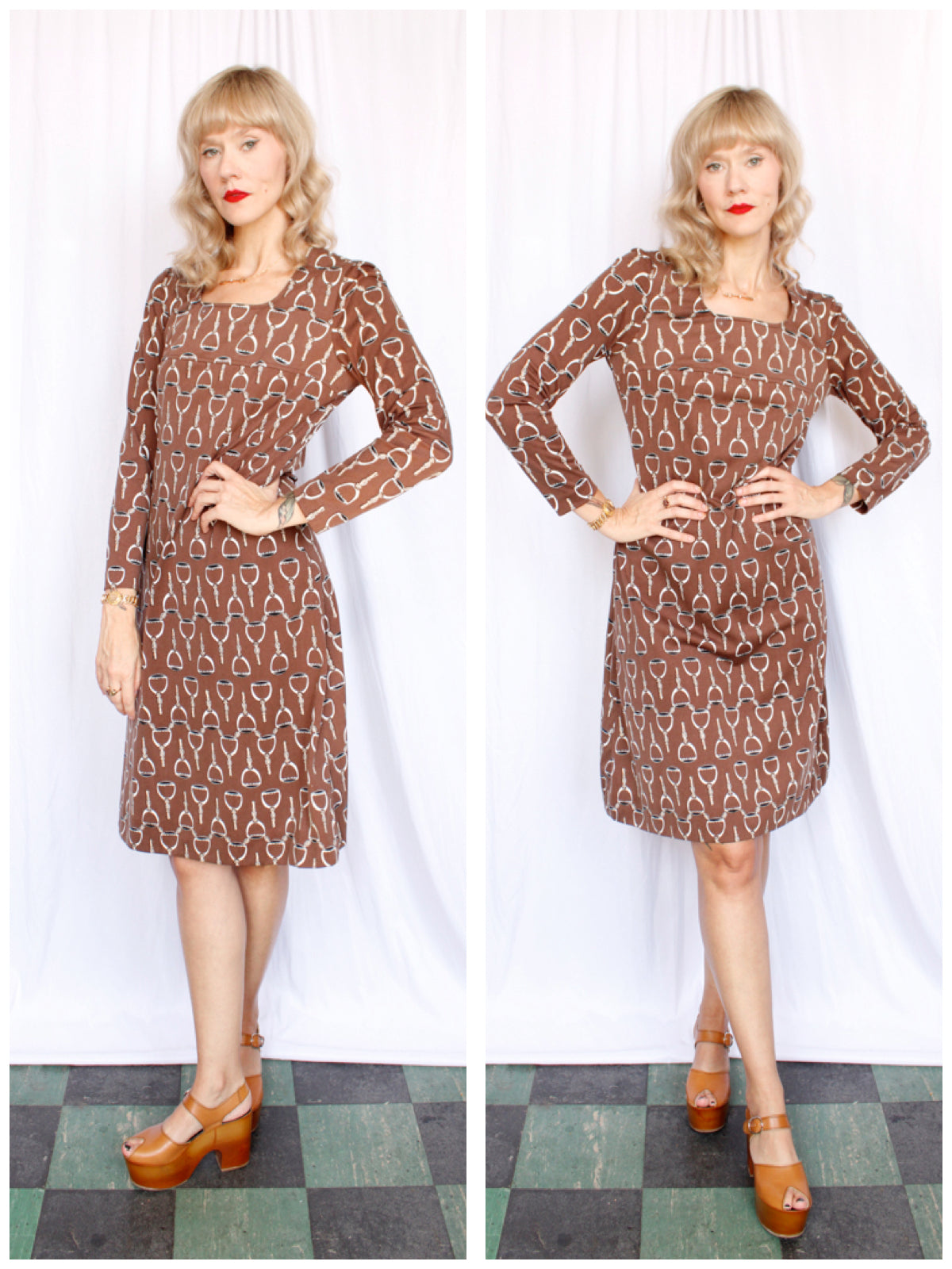 1970s I.Magnin Riding Strap Dress - Medium