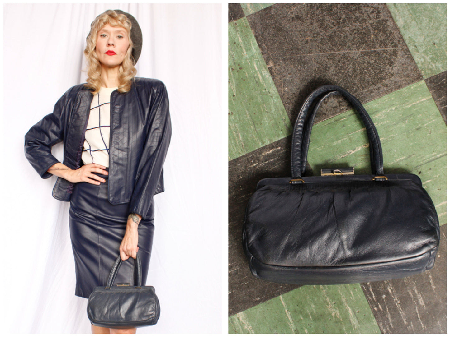 1960s Gray Supple Leather Purse