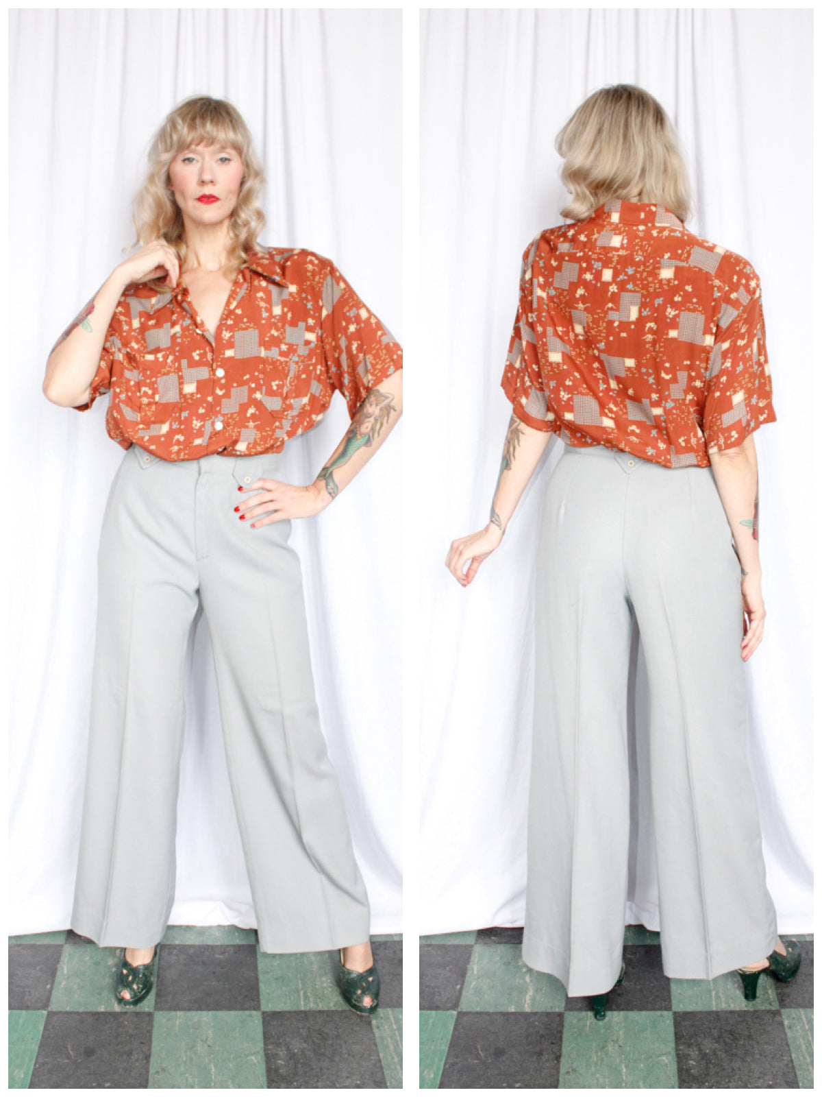 1970s does 40s Happy Legs Wide Leg Pants - 30"