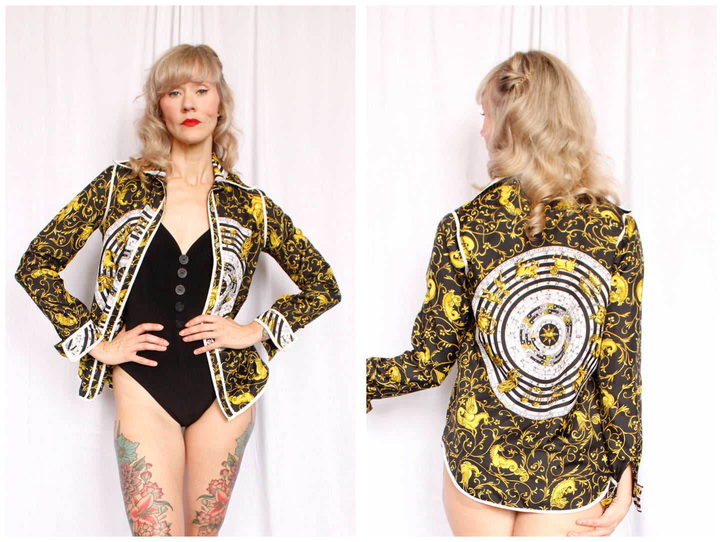 1970s Zodiac Print Shirt - Medium