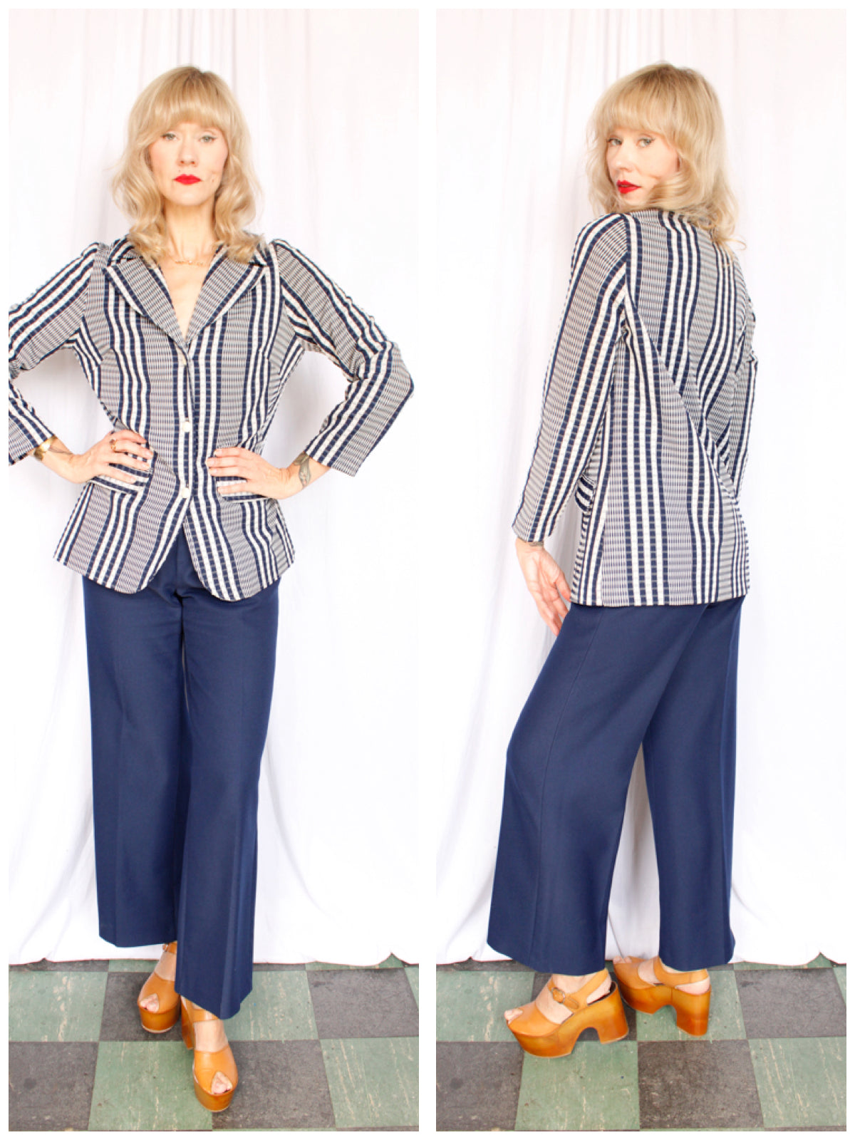 1970s Boutique Plaid Blazer - Medium