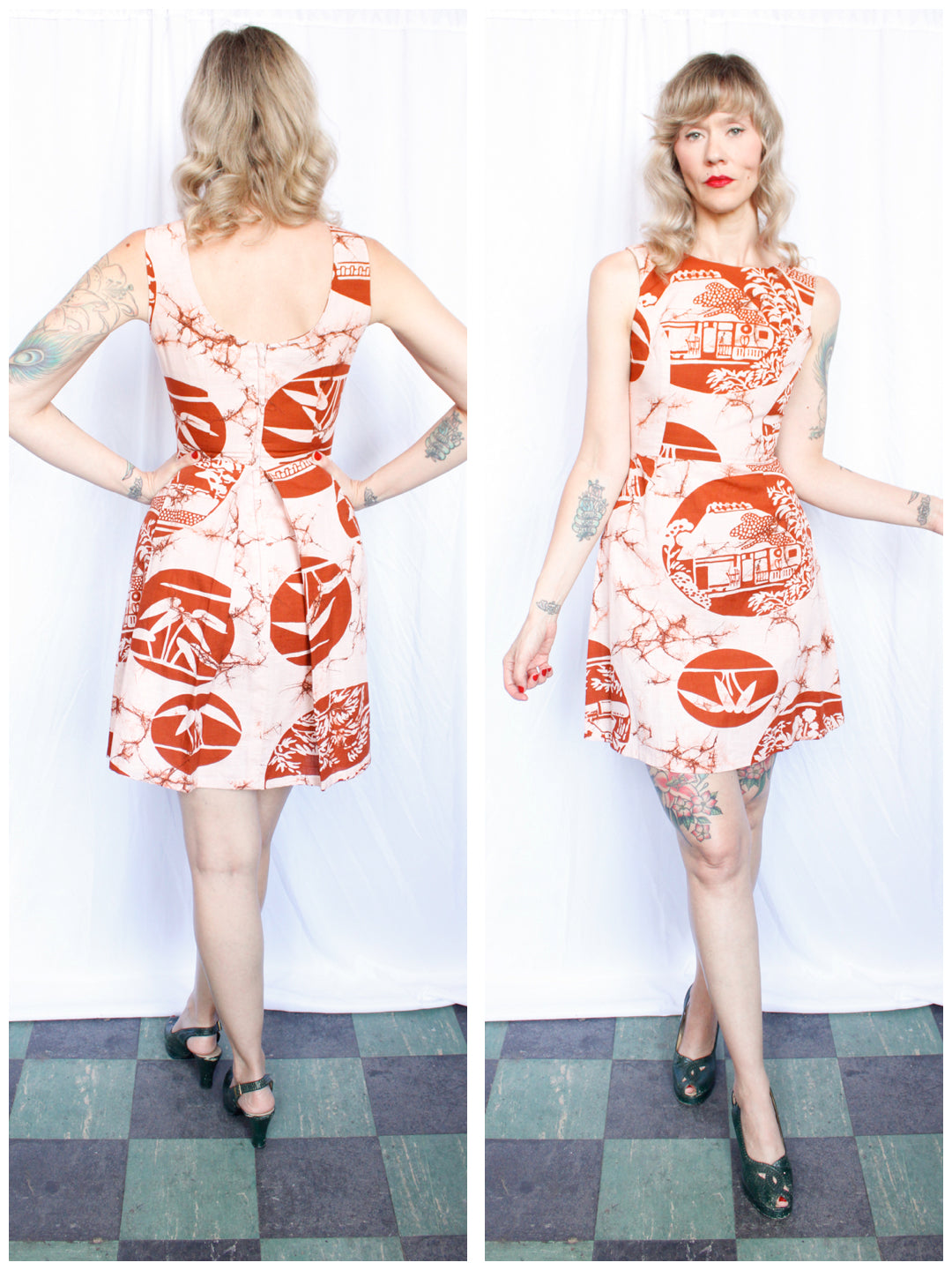 1970s Mini Summer Batik Dress - XSmall