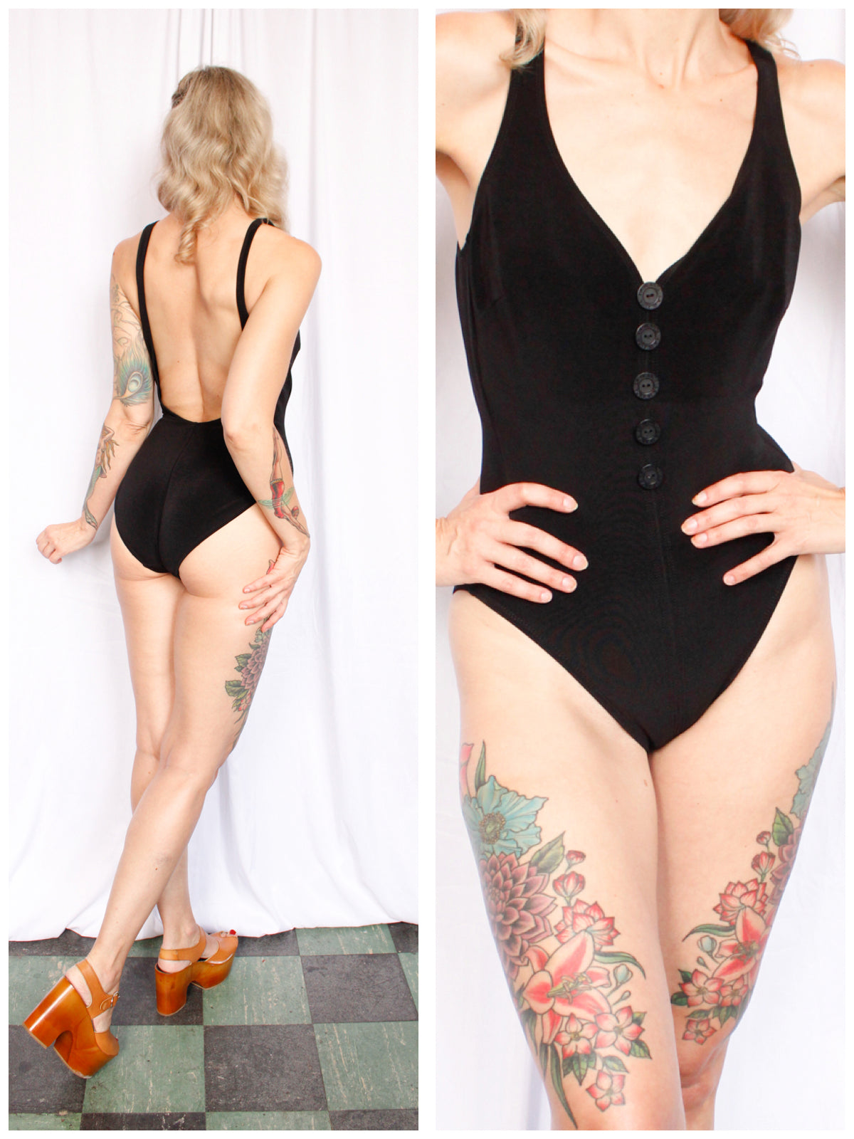 1980s LaBLanca Black One Piece Swimsuit - S/M