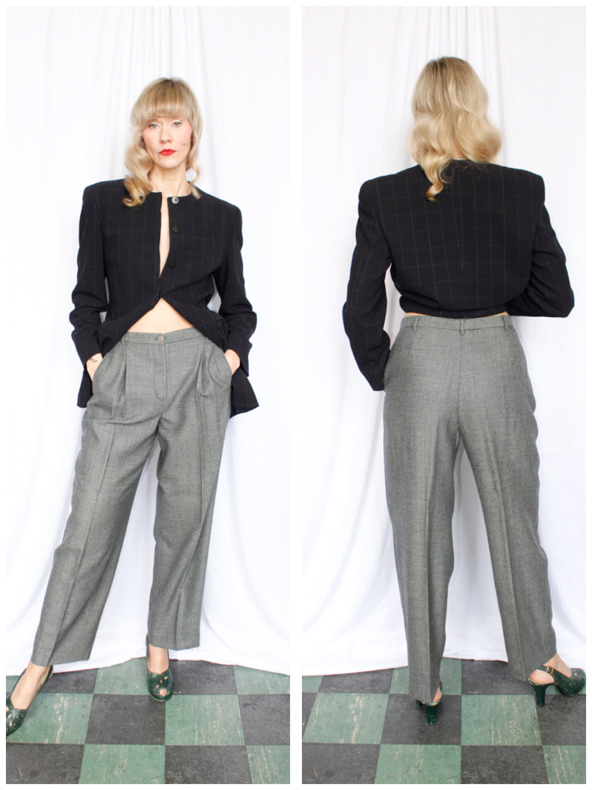 1990s Giorgio Armani Soft Grey Blue Pants - 31 waist