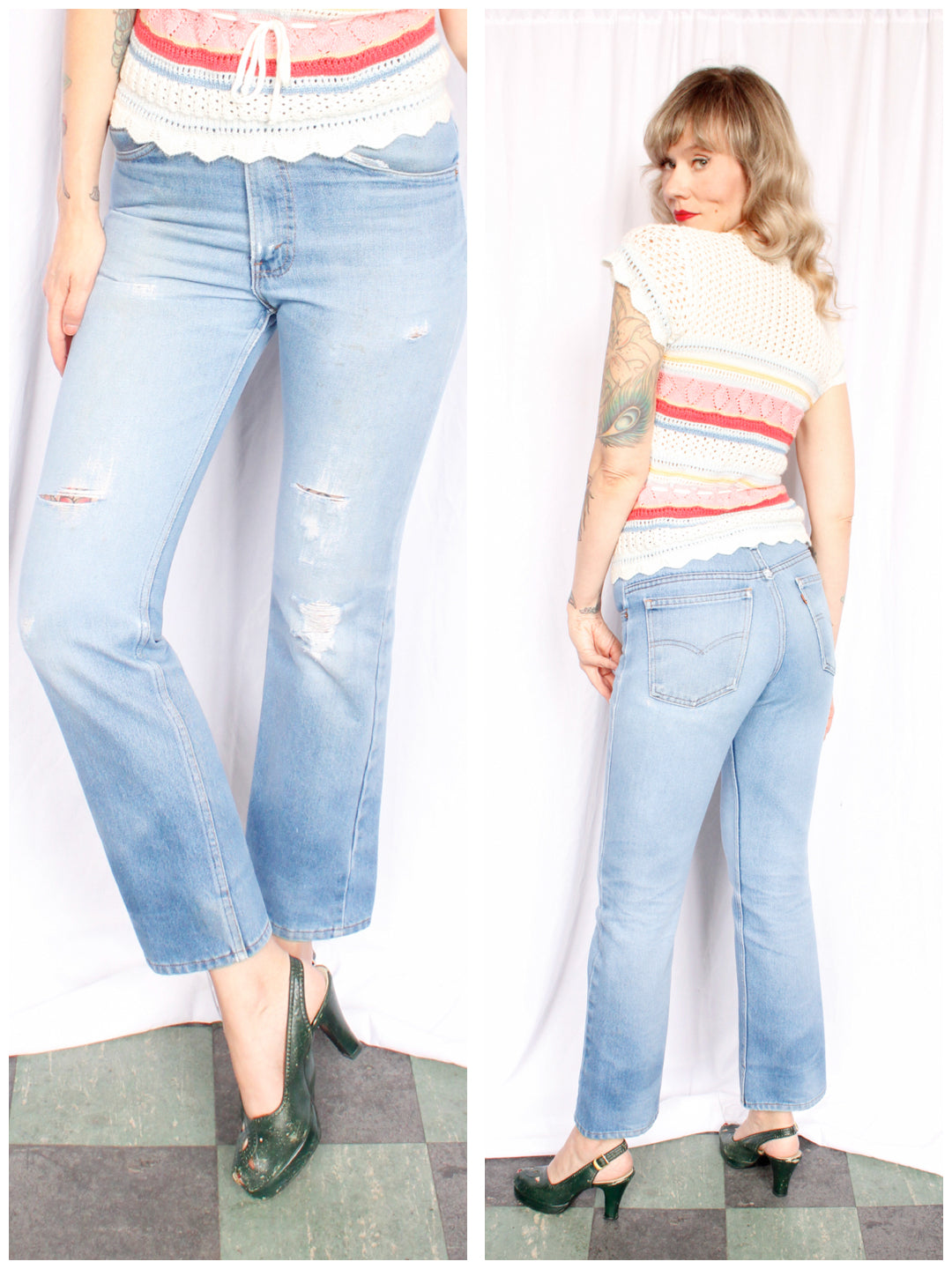 1990s Orange Tab Levis Light Denim Jeans - 30" Waist