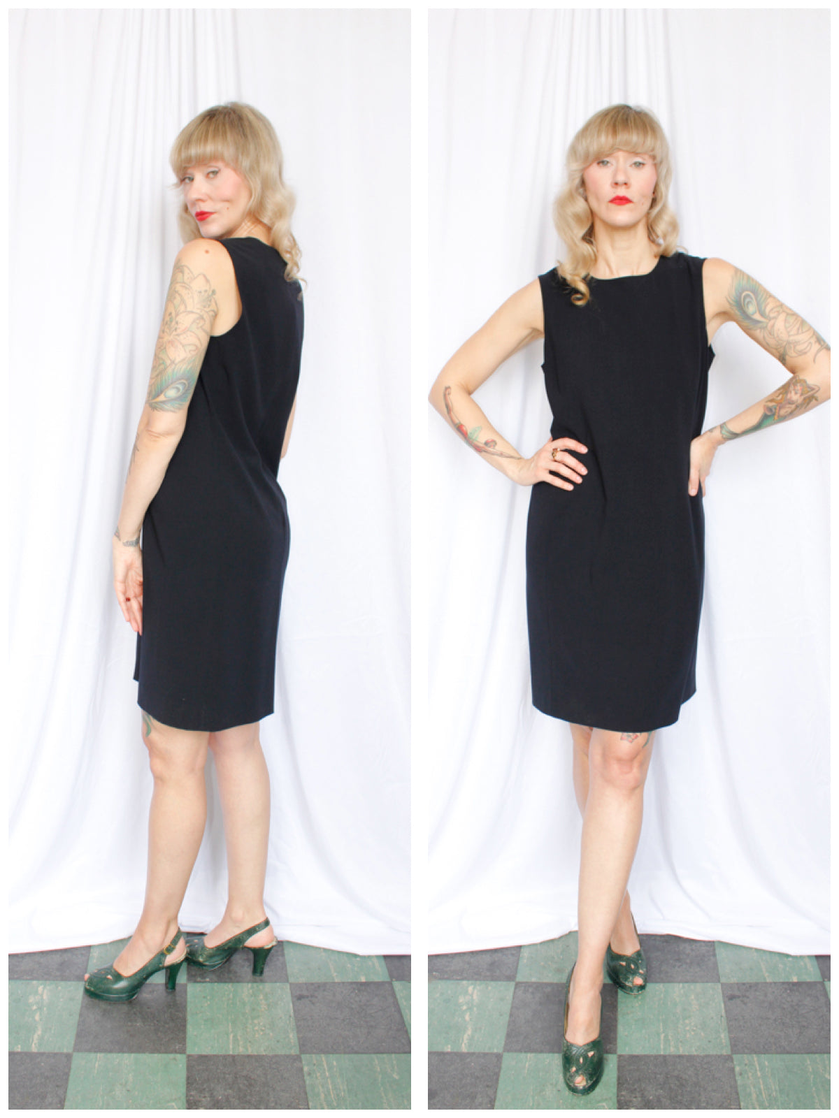 1990s Max Mara Black Sheath Dress - Medium