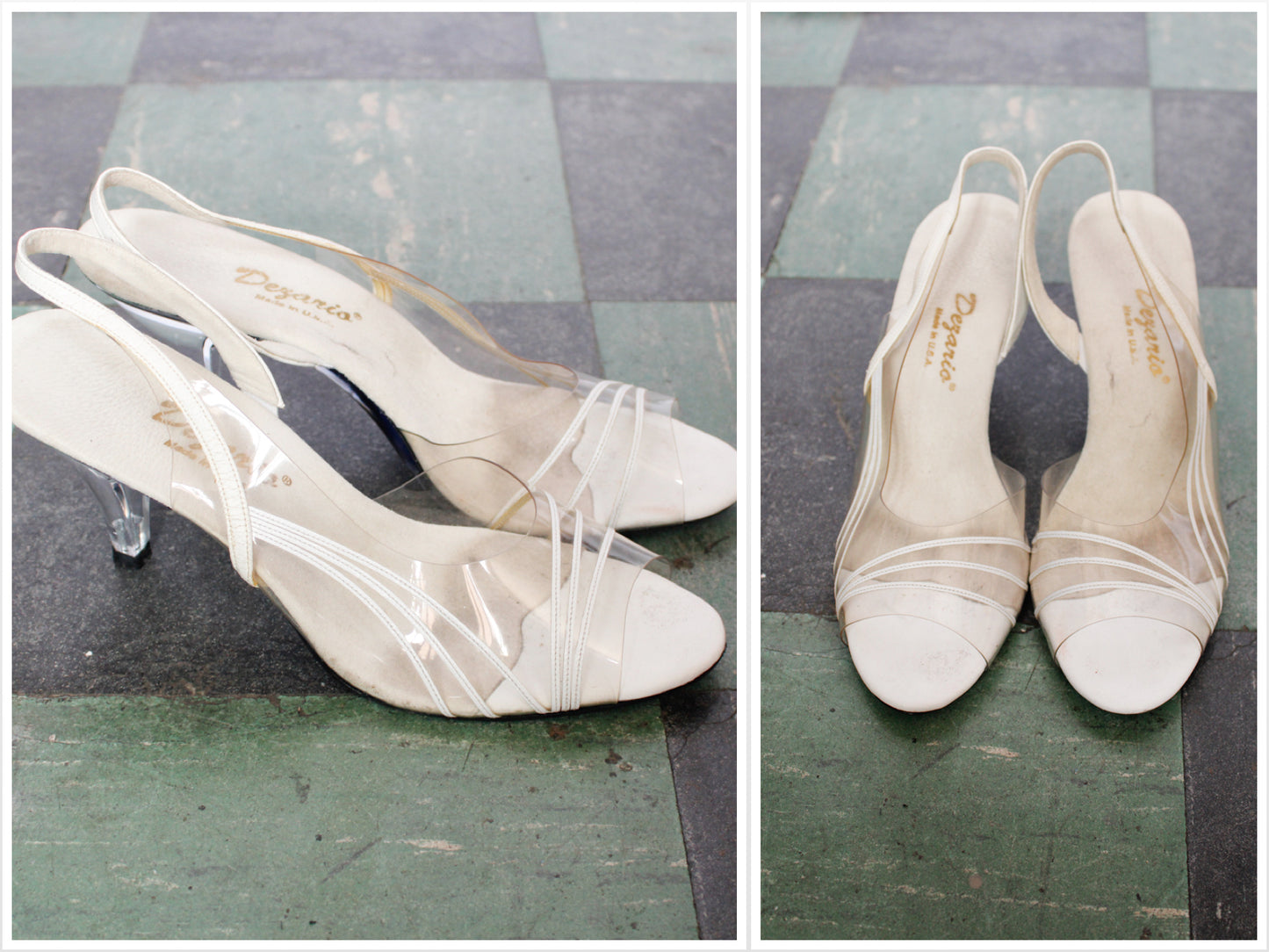 1980s Clear Open Toe Lucite Heels - 9M