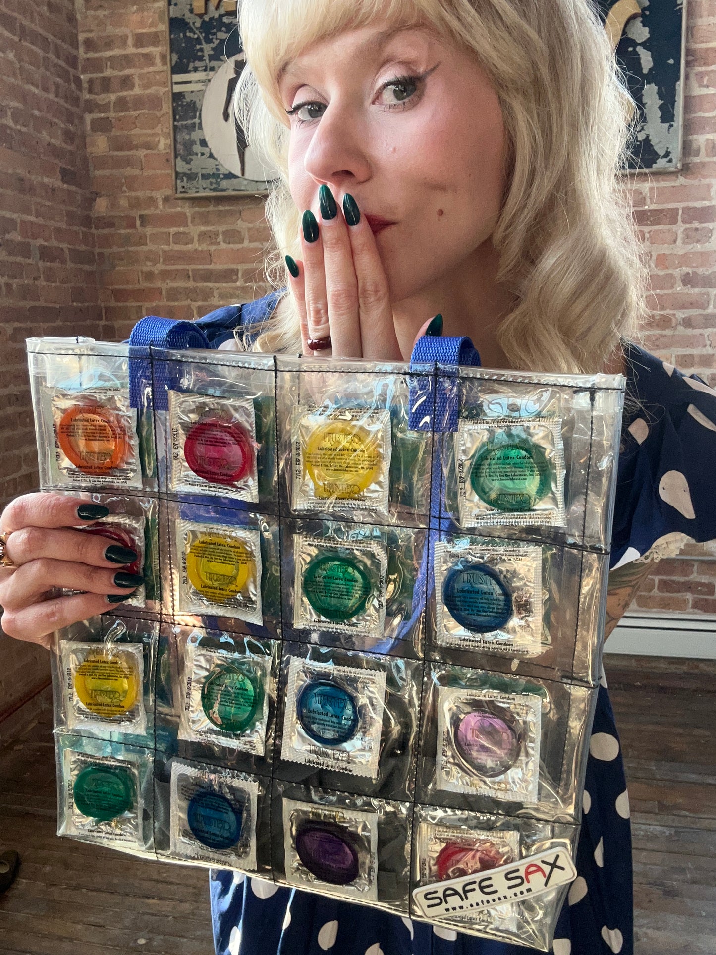 1991 Rare Collector's Edition "Safe Sax" Condom Vinyl Tote Bag