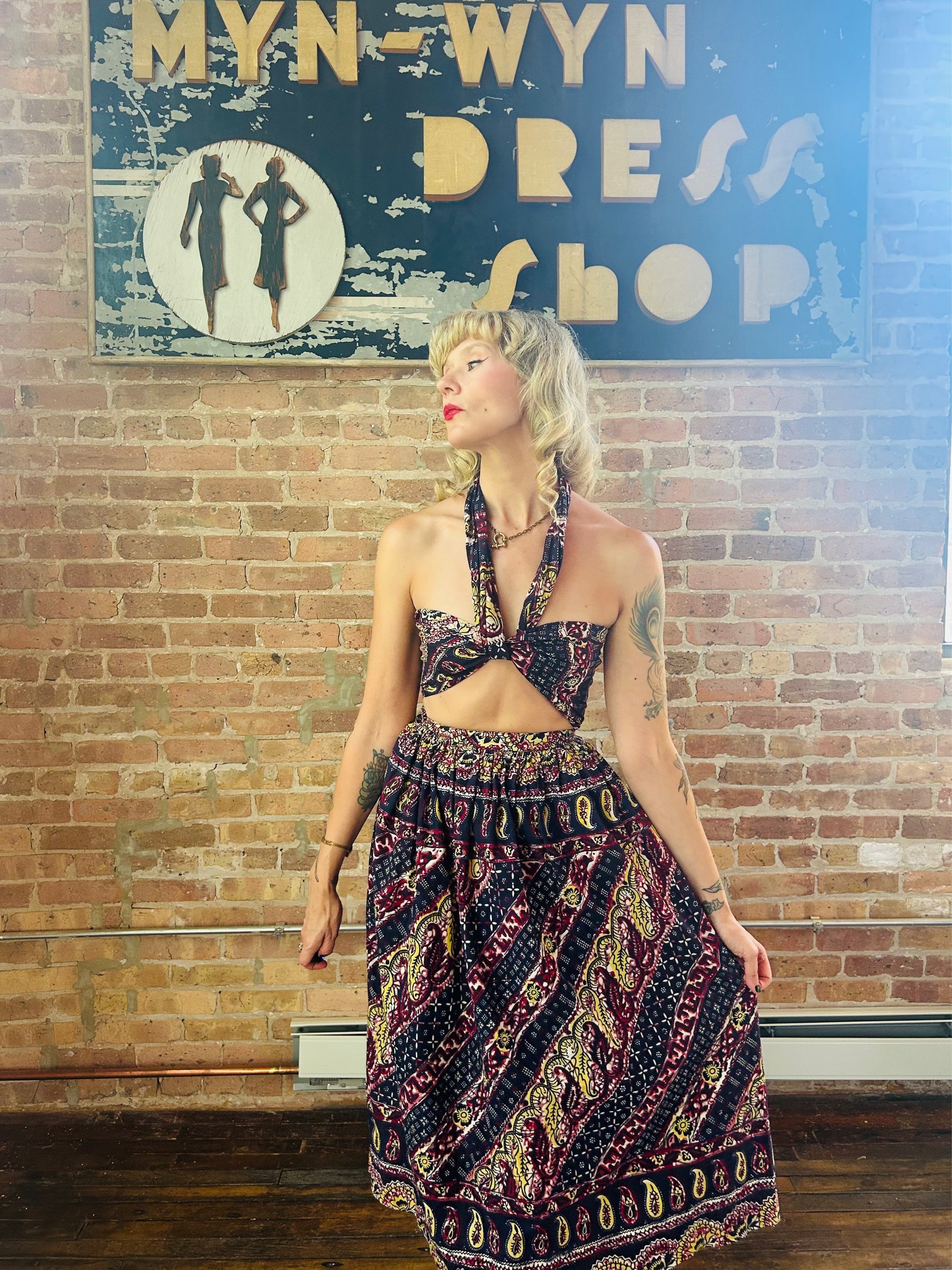 1940s Convertible 9-way Batik Summer Dress