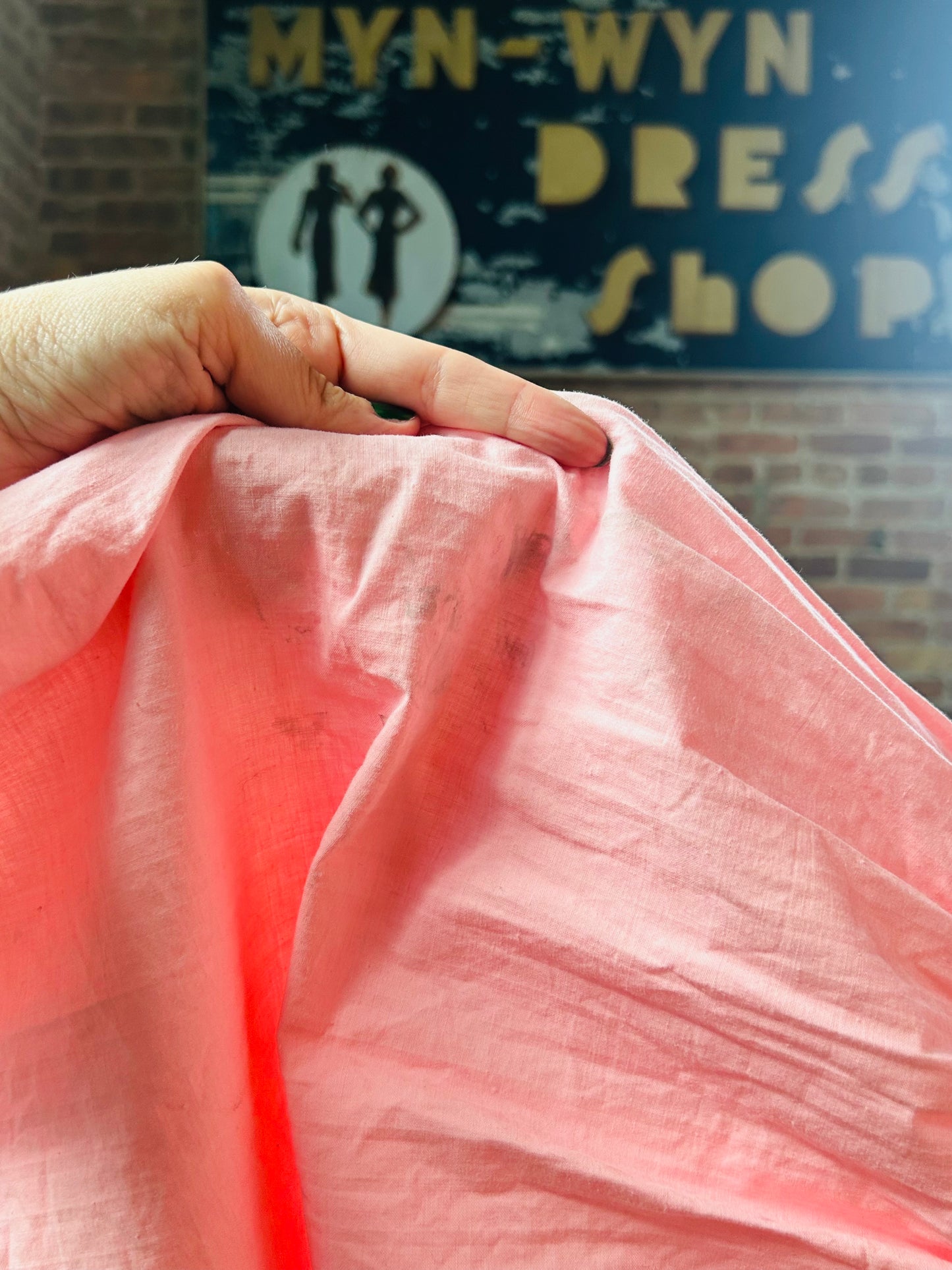 1950s Saloon Ruffle Pink Swing Dress - Medium