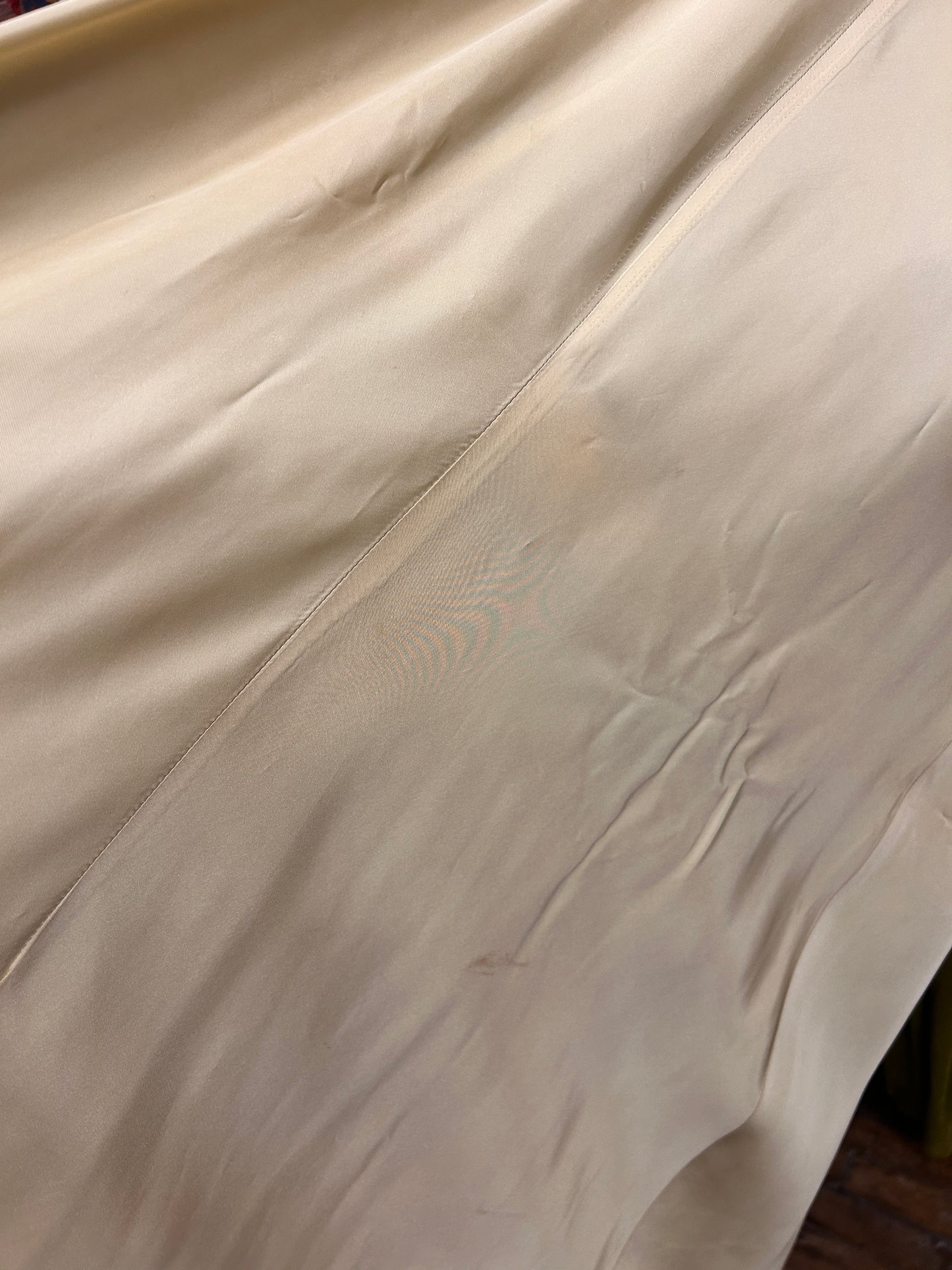 1930s Chartreuse Taffeta Gown with Silk Velvet Jacket - S/M