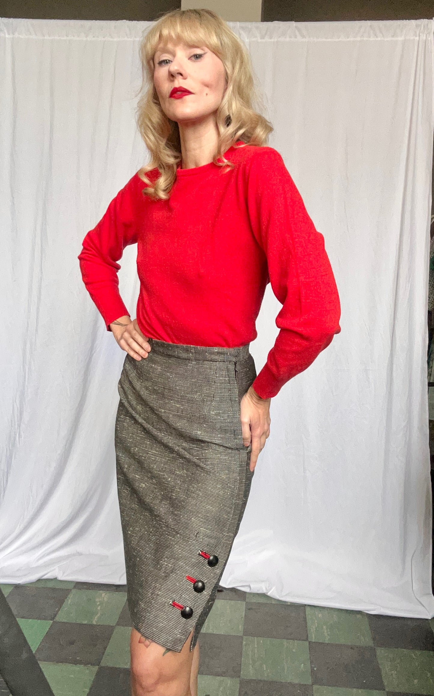 1950s Tweed Skirt by Casino - 27" waist