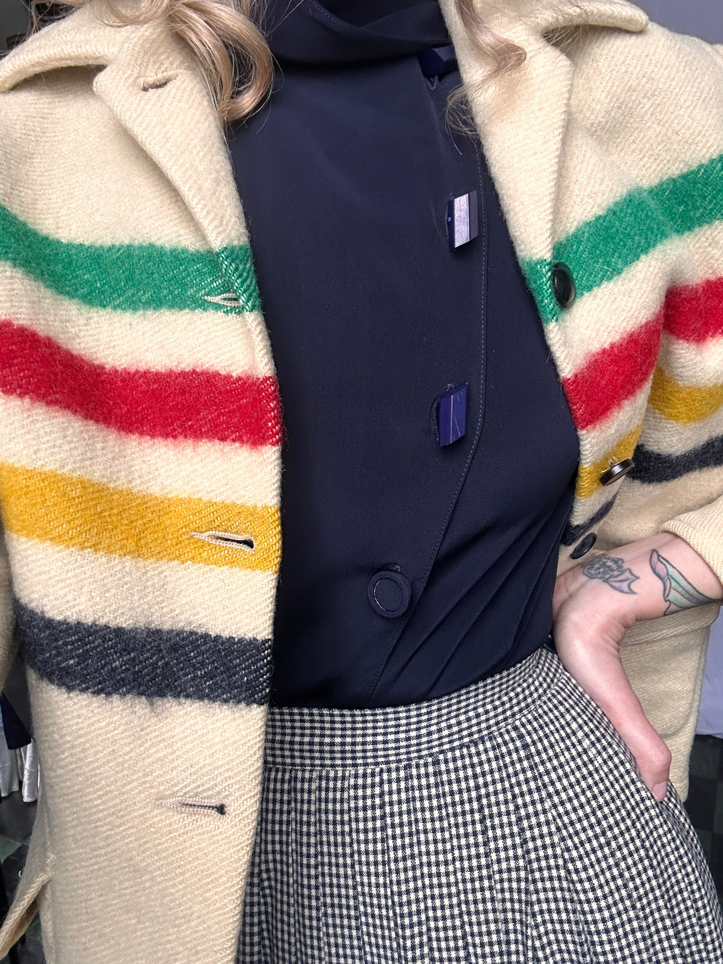 1940s Collegiate Pleated Plaid Skirt - Xsmall