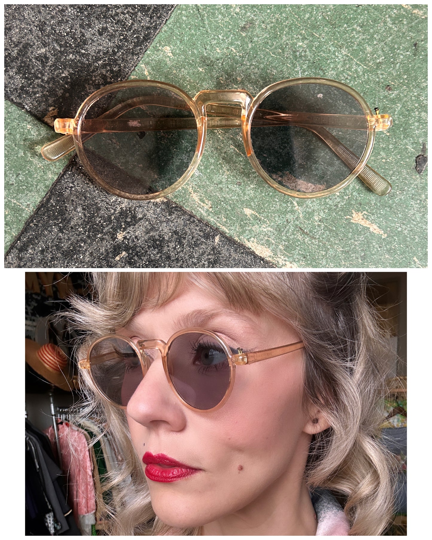 1930s Wilson Blonde Celluloid Sunglasses