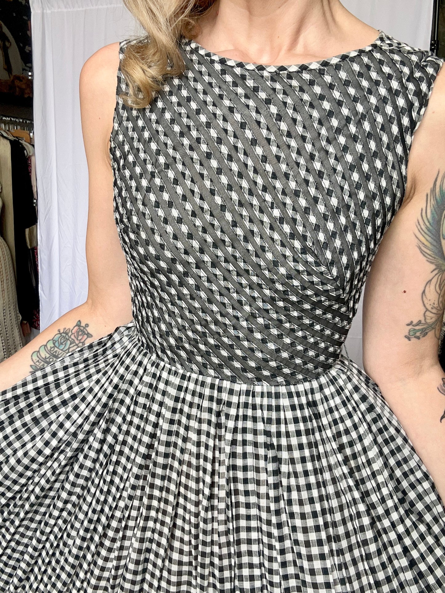 1950s R&K Originals Gingham Day Dress - Small