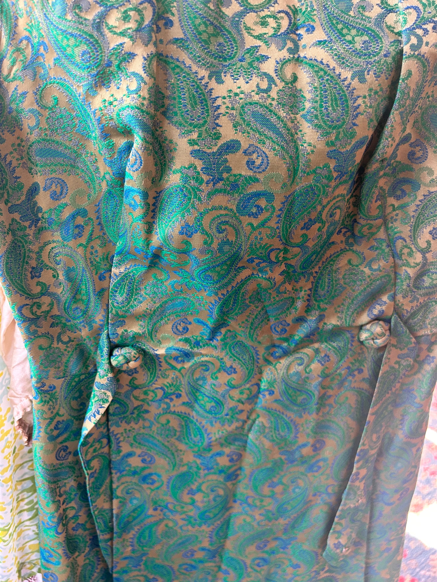1960s Silk Brocade Mini Dress - Small
