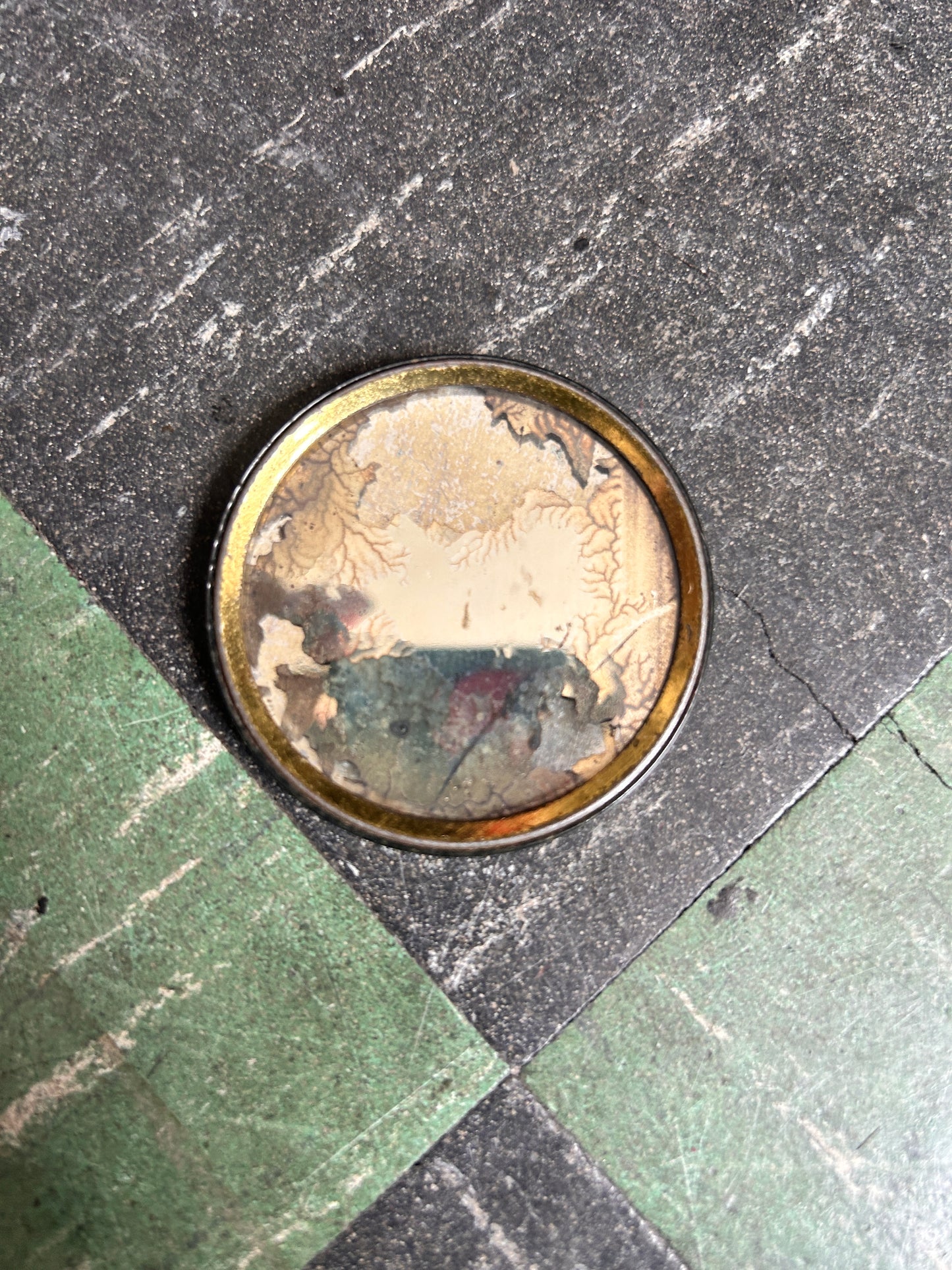 1920s Naughty Small Celluloid Hand Mirror