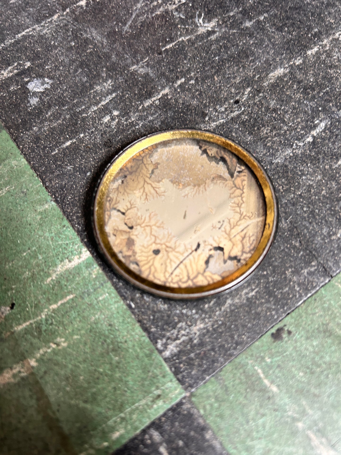 1920s Naughty Small Celluloid Hand Mirror