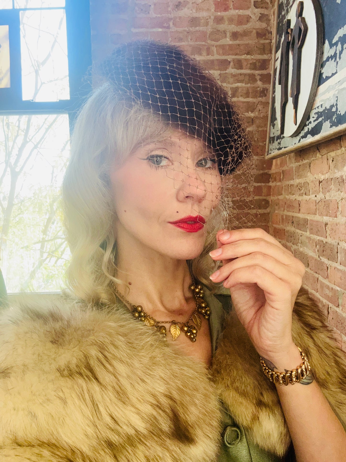 1950s Mink Netted Fascinator