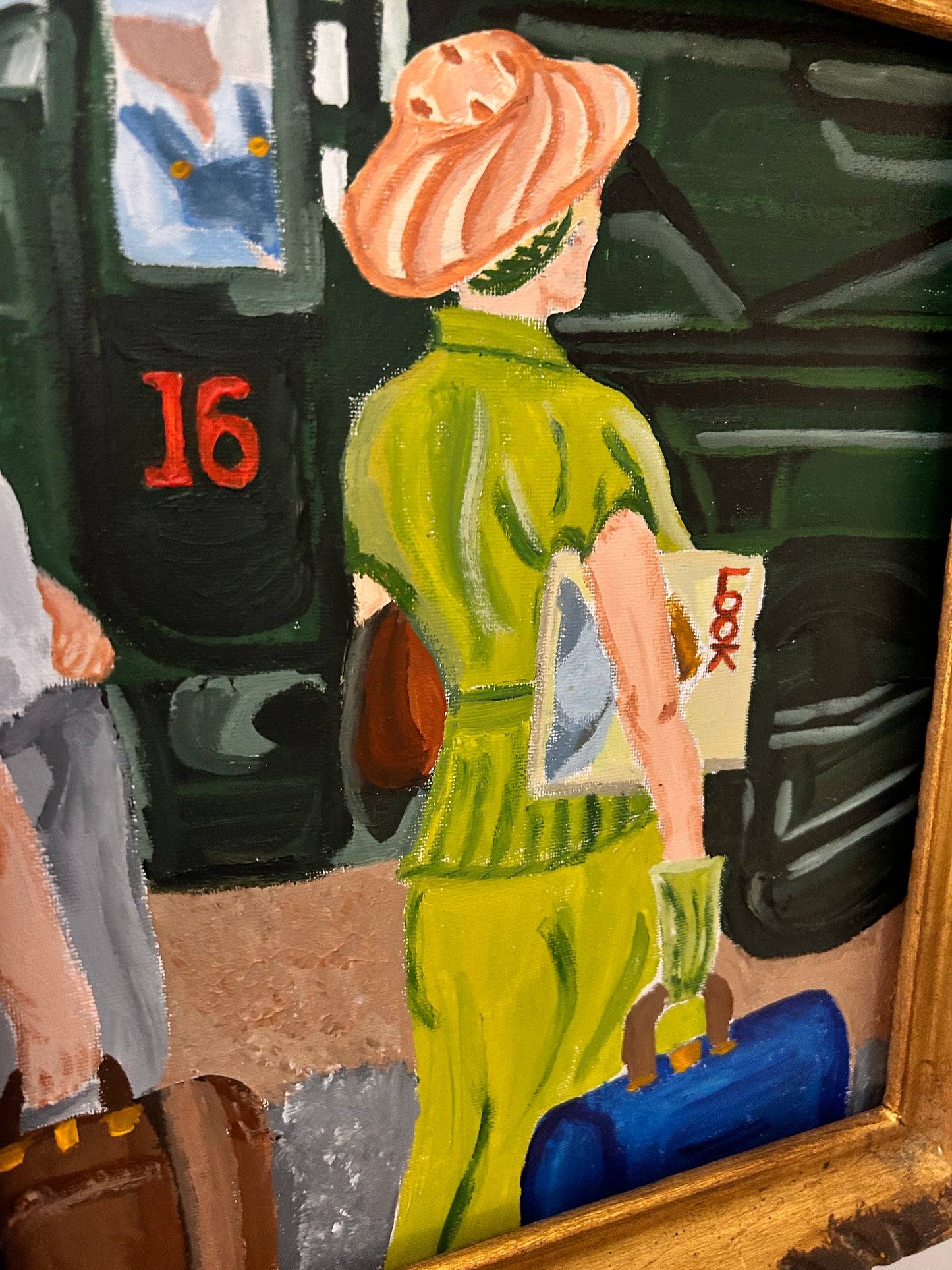 Girl waiting for the train 11 x 14
