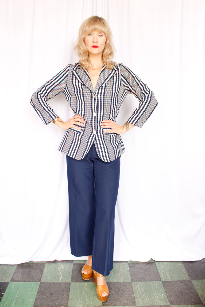 1970s Boutique Plaid Blazer - Medium