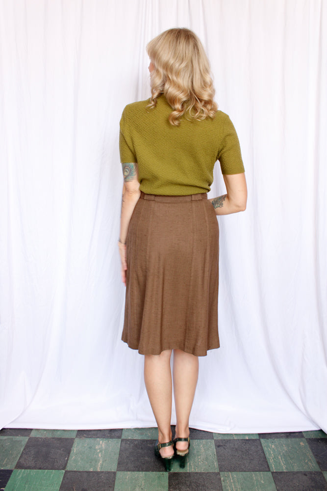 1940s Featherknit Green Sweater - M/L