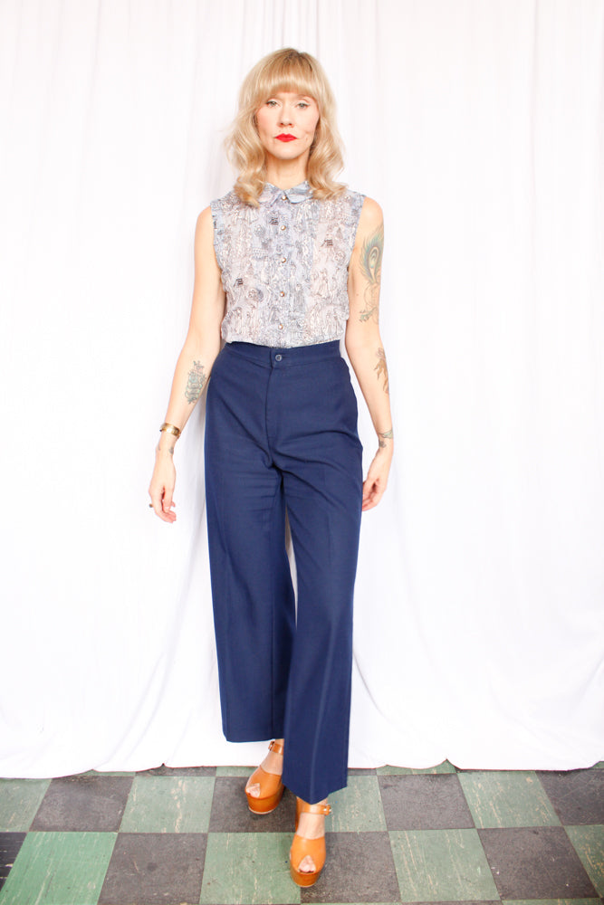 1970s Levi's Navy Twill Pants - 27 waist