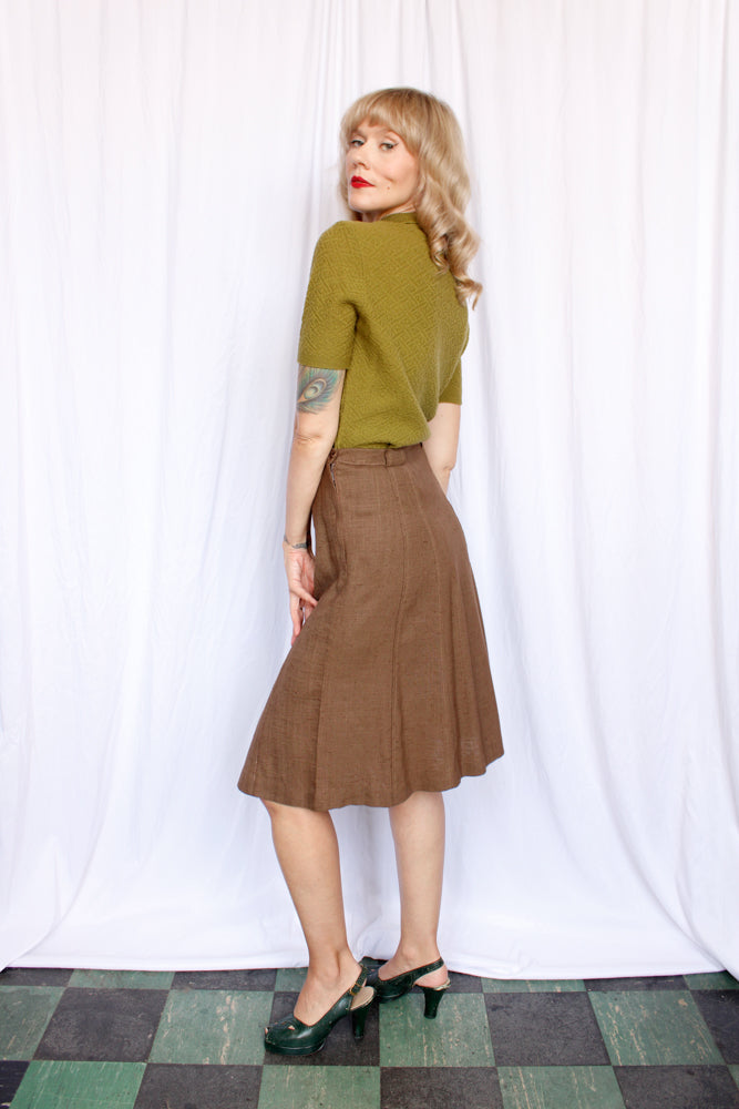 1940s Featherknit Green Sweater - M/L