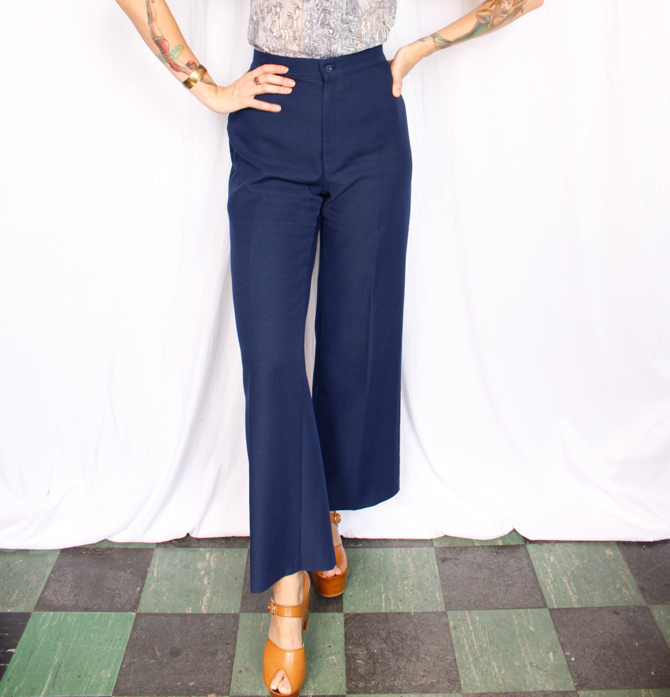 1970s Levi's Navy Twill Pants - 27 waist