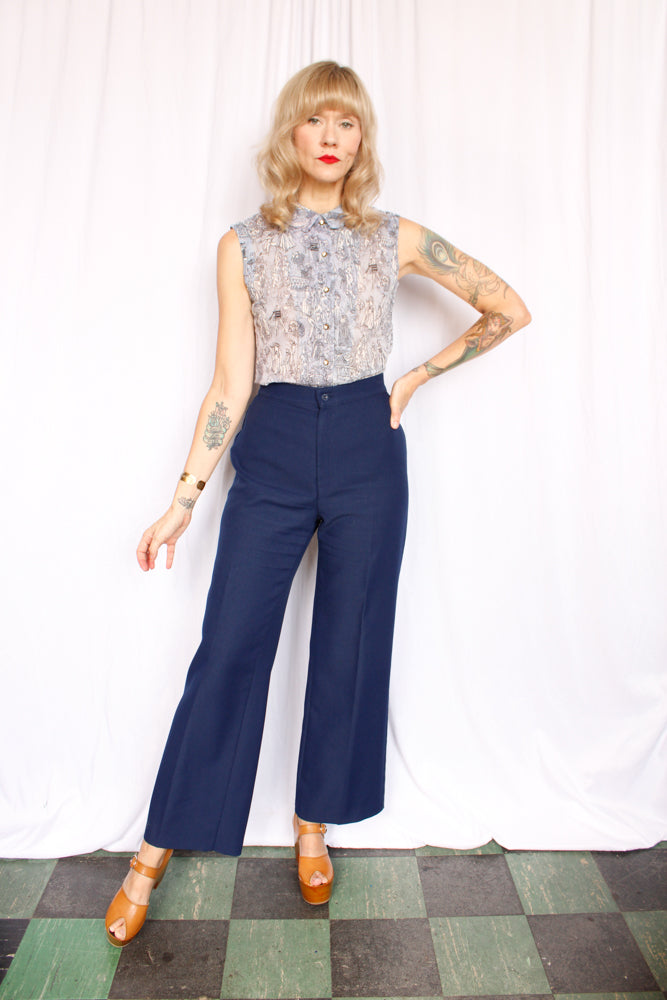 1970s Levi's Navy Twill Pants - 27 waist