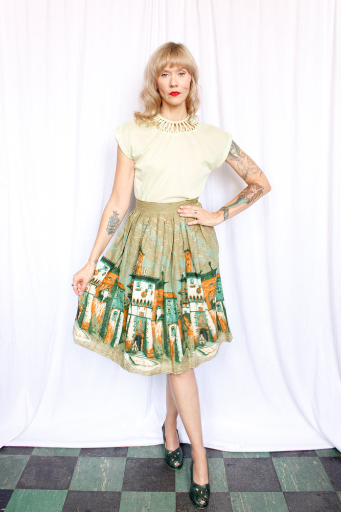 1950s Mint Green Nylon Blouse - Xsmall