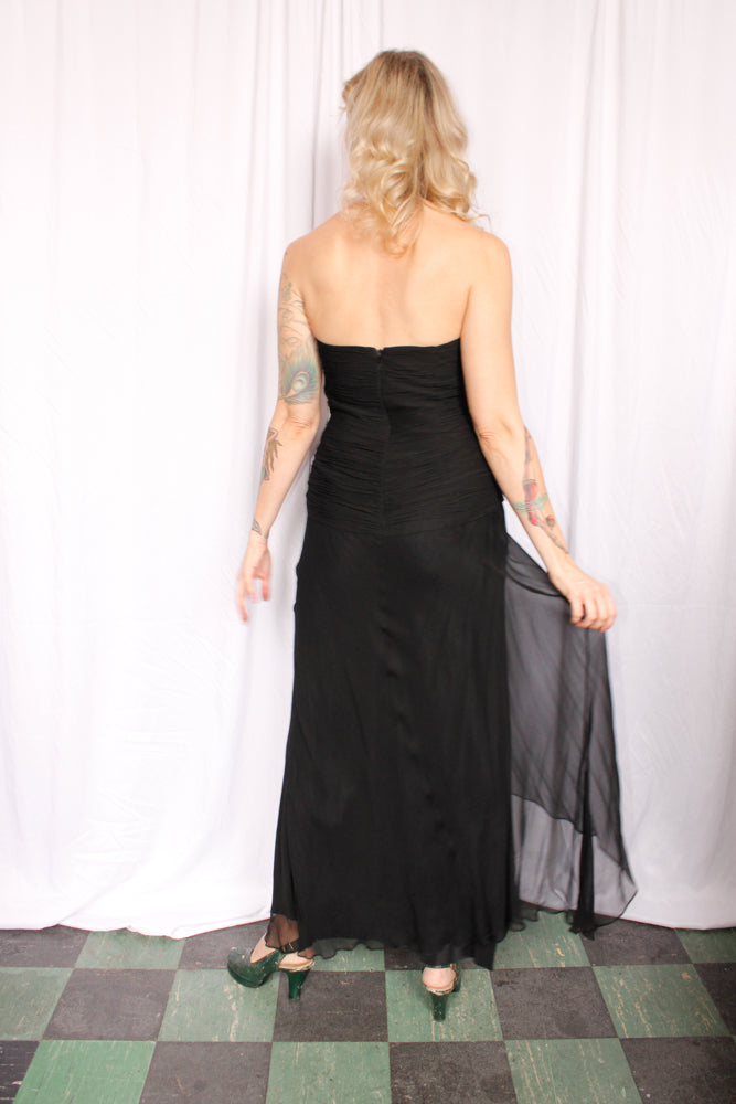 1990s Niteline Chiffon Party Dress - Small