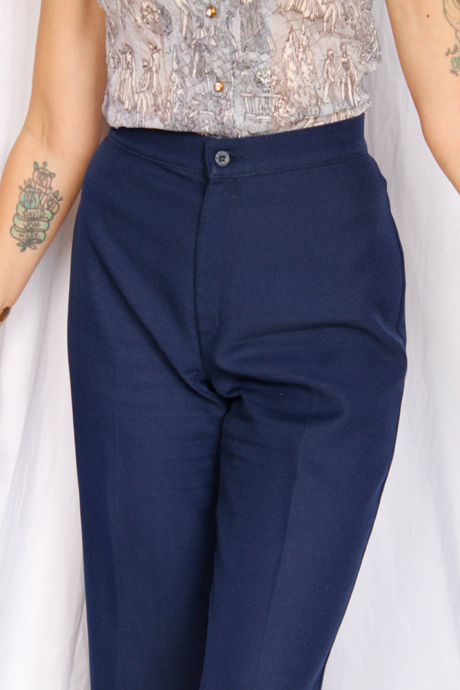 1970s Levi's Navy Twill Pants - 27 waist